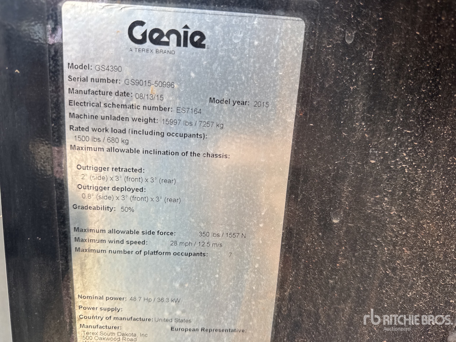General Appearance with N.º de serie/VIN