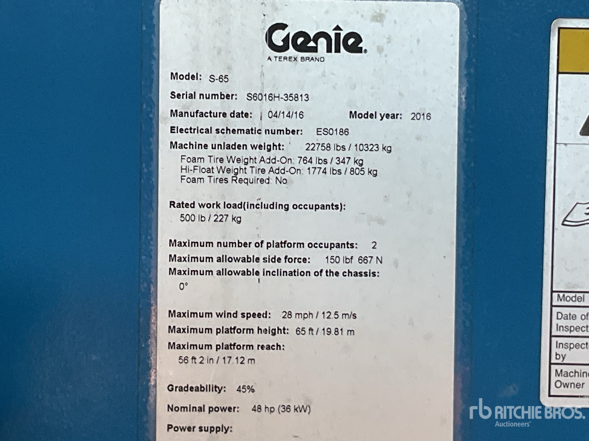 General Appearance with N.º de serie/VIN