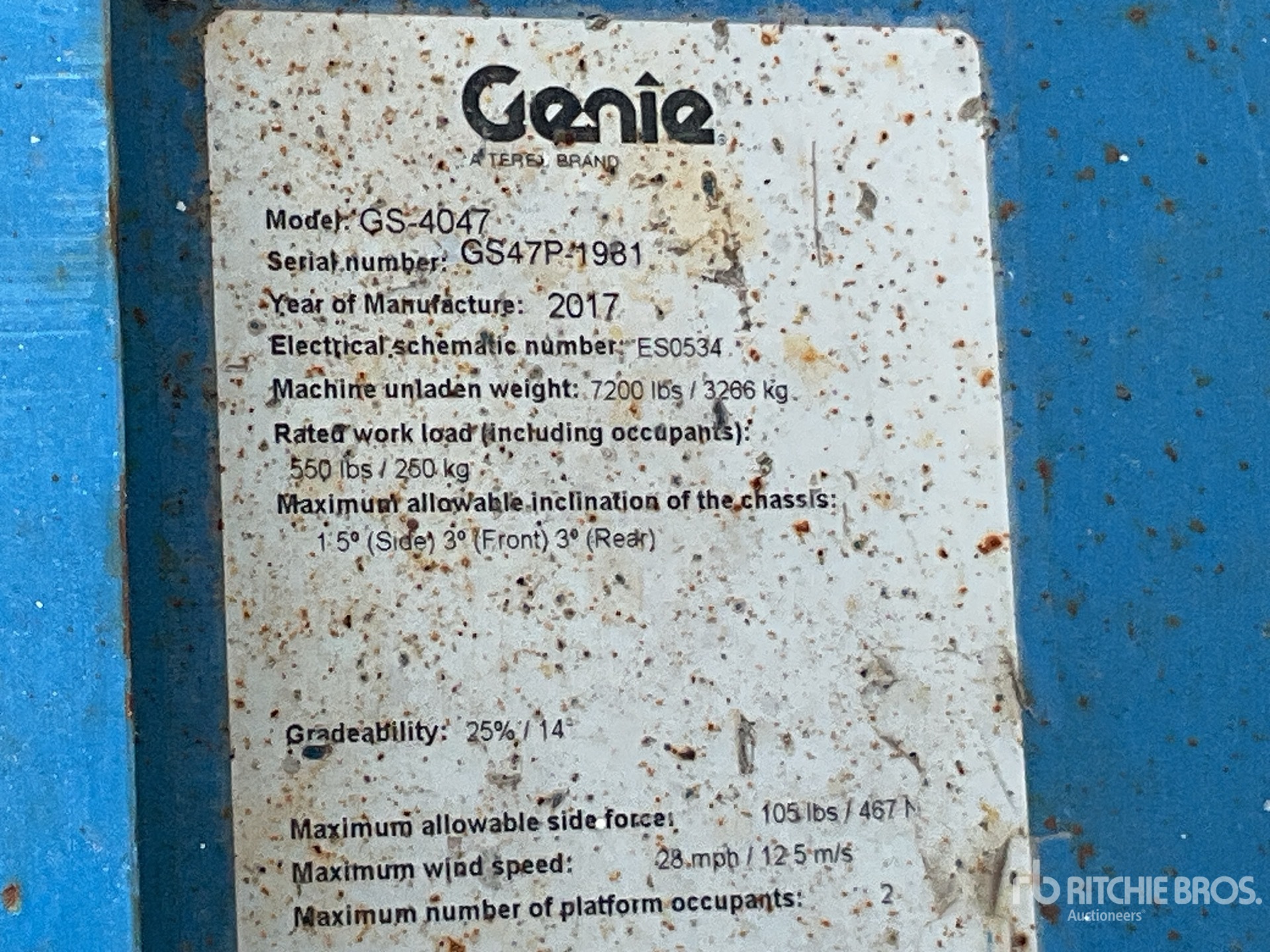 General Appearance with Serial Number / VIN