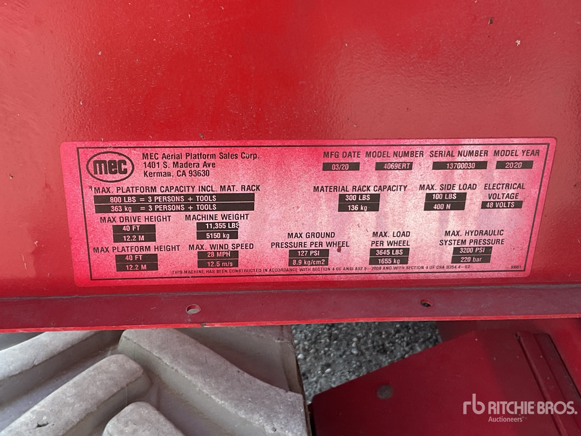General Appearance with Serial Number / VIN