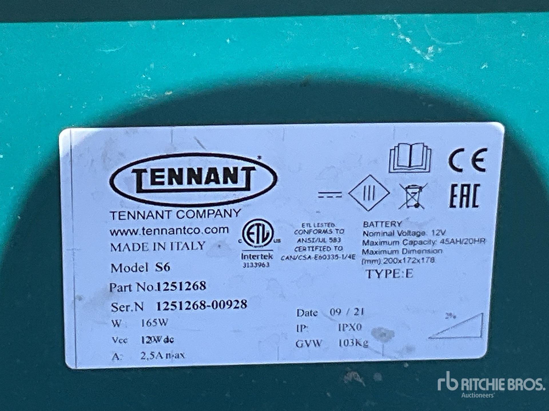 General Appearance with Serial Number / VIN