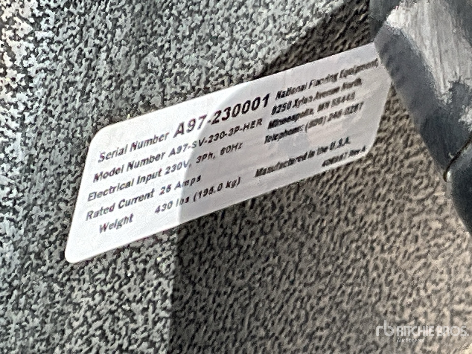 General Appearance with Serial Number / VIN