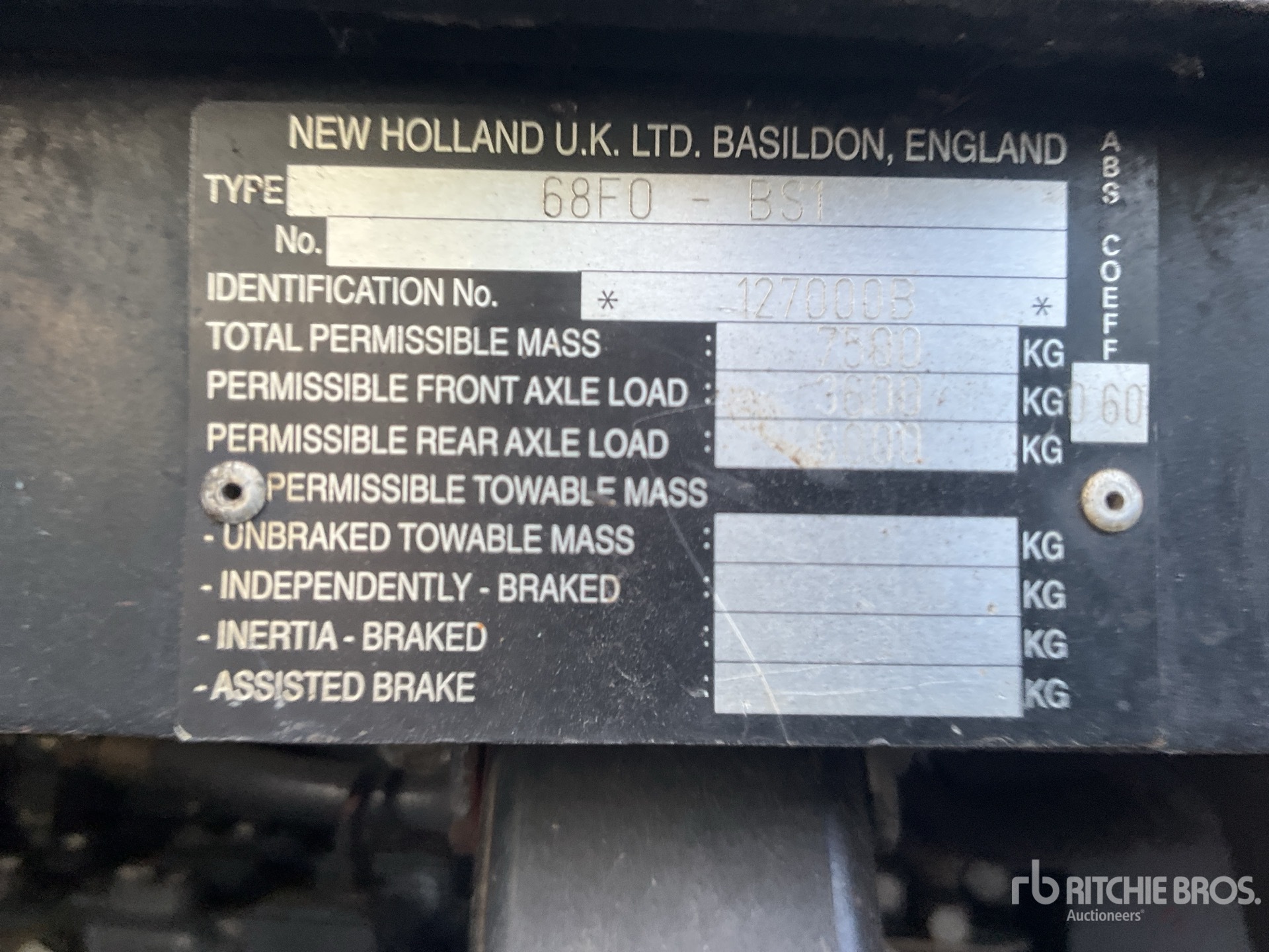 General Appearance with Serial Number / VIN