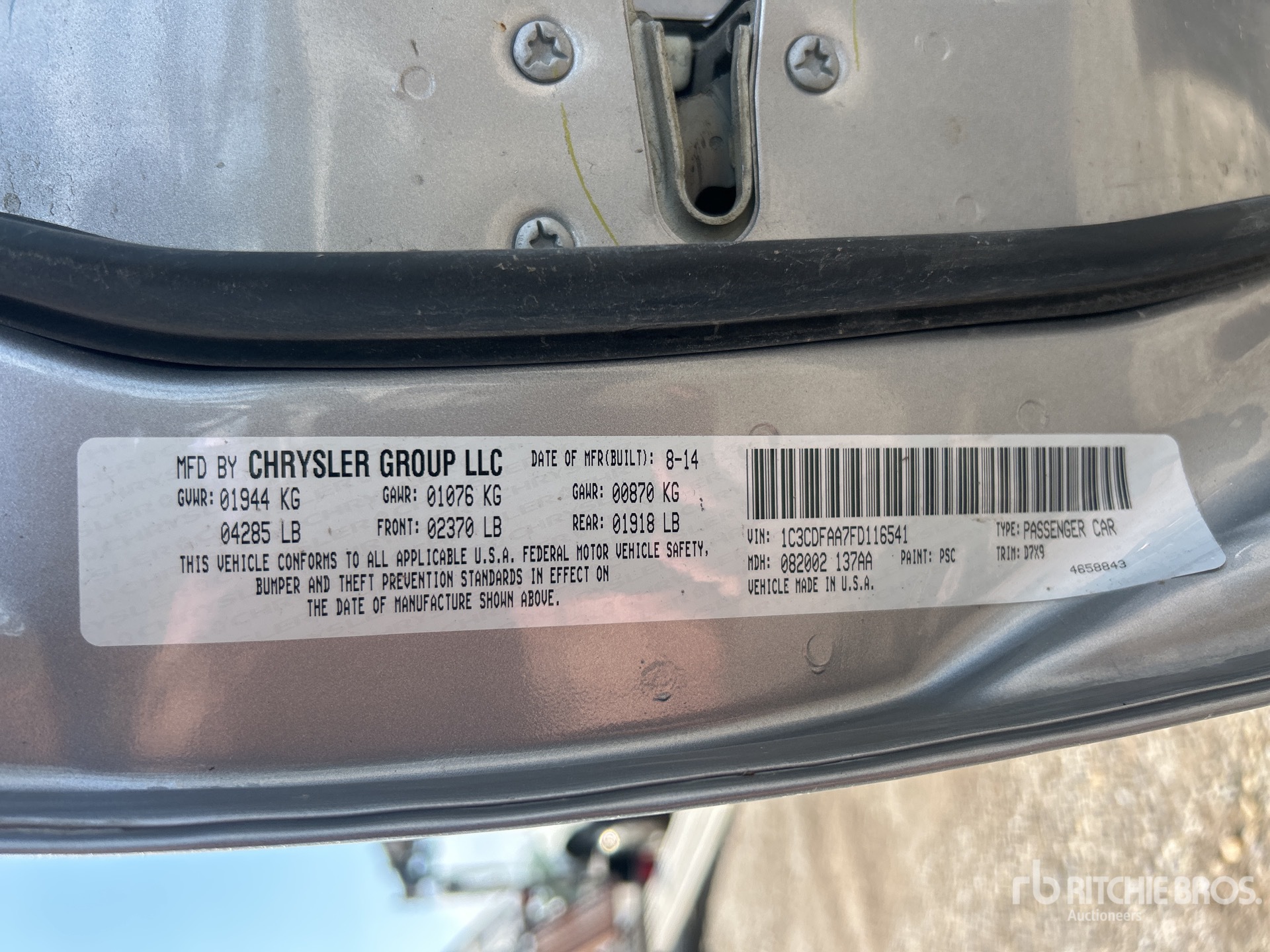 General Appearance with Serial Number / VIN