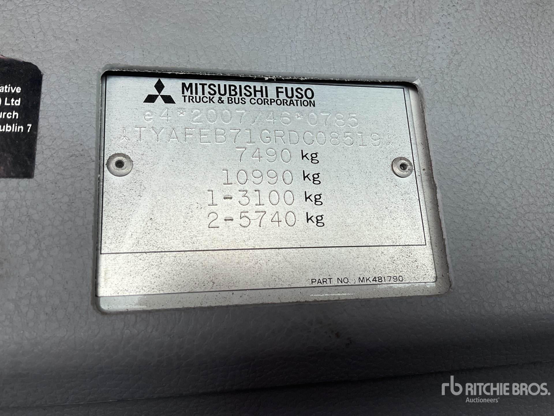 General Appearance with Serial Number / VIN