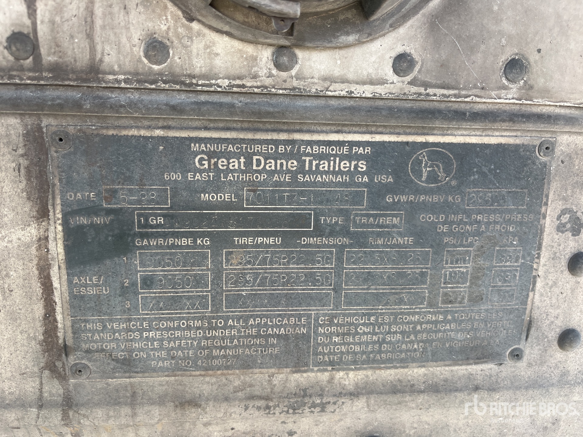 General Appearance with Serial Number / VIN
