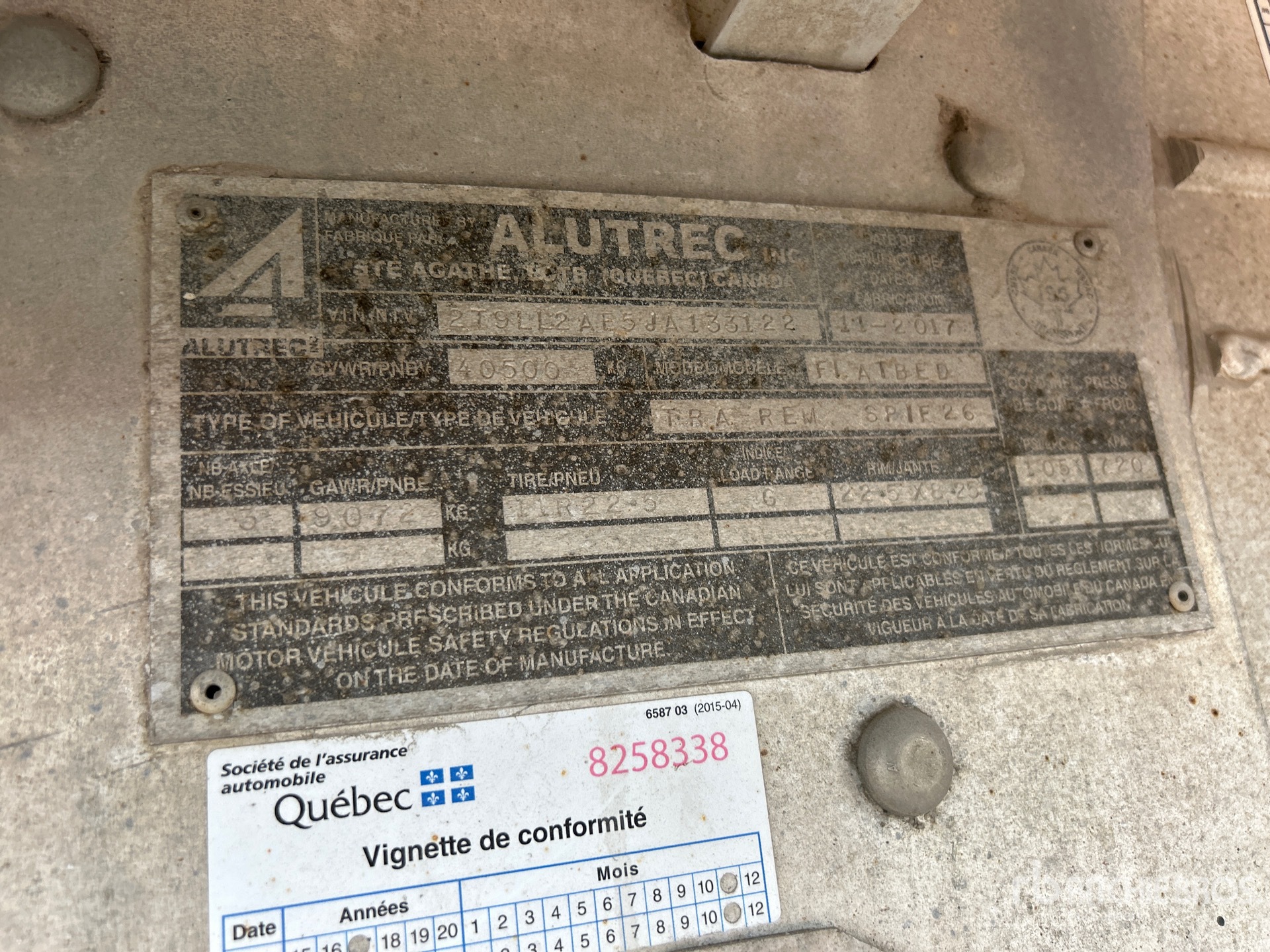 General Appearance with Serial Number / VIN