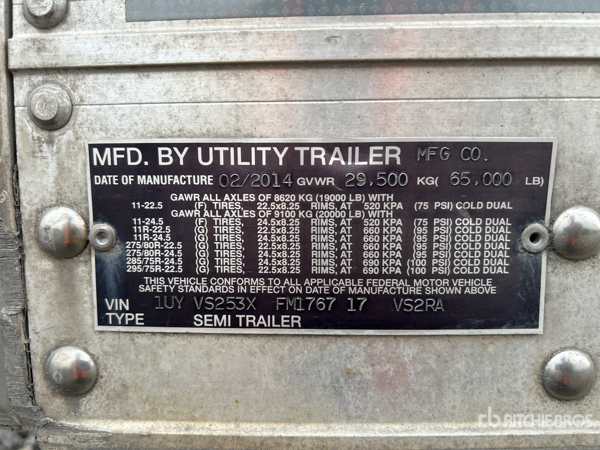 General Appearance with Serial Number / VIN