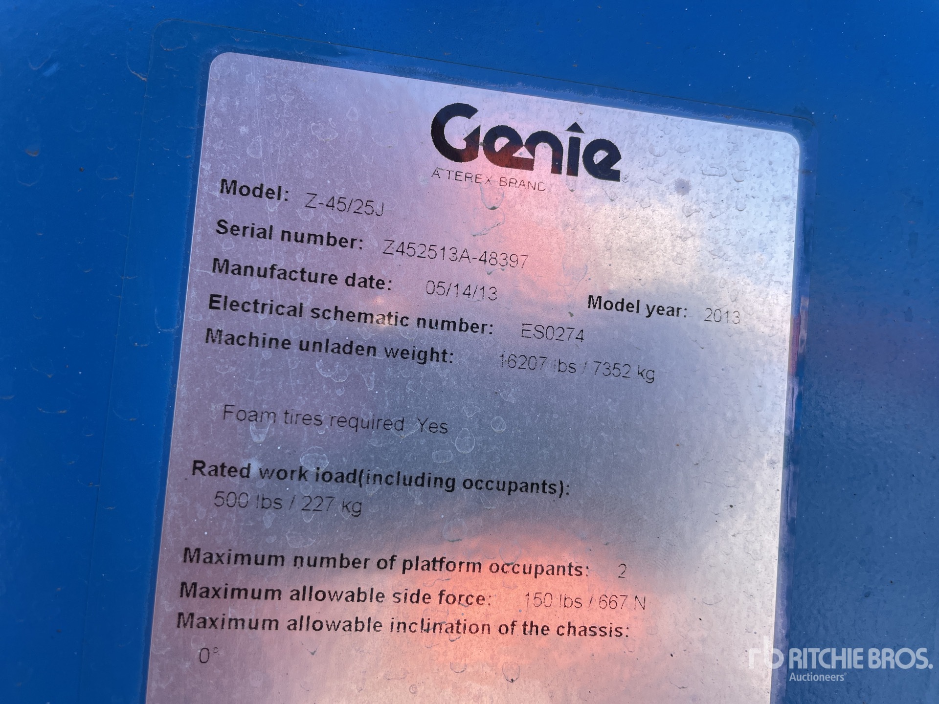 General Appearance with Serial Number / VIN