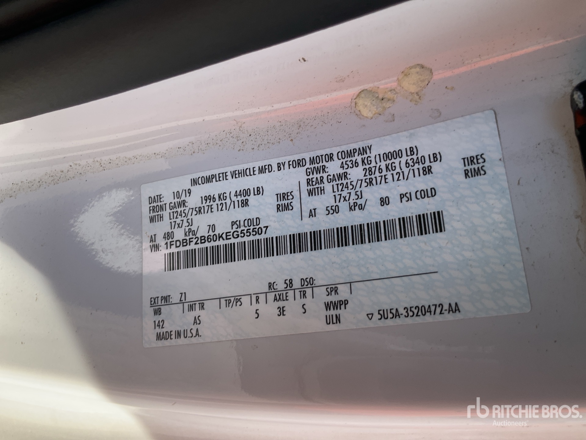 General Appearance with Serial Number / VIN