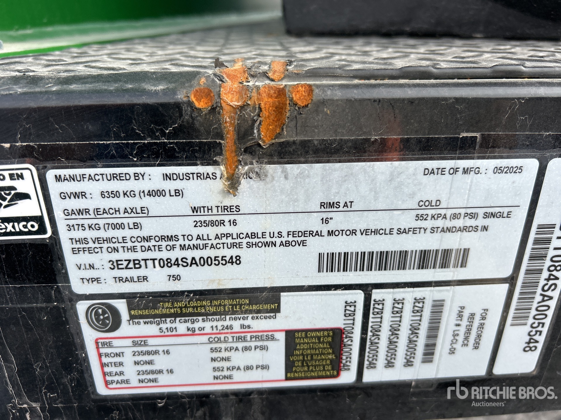 General Appearance with Serial Number / VIN