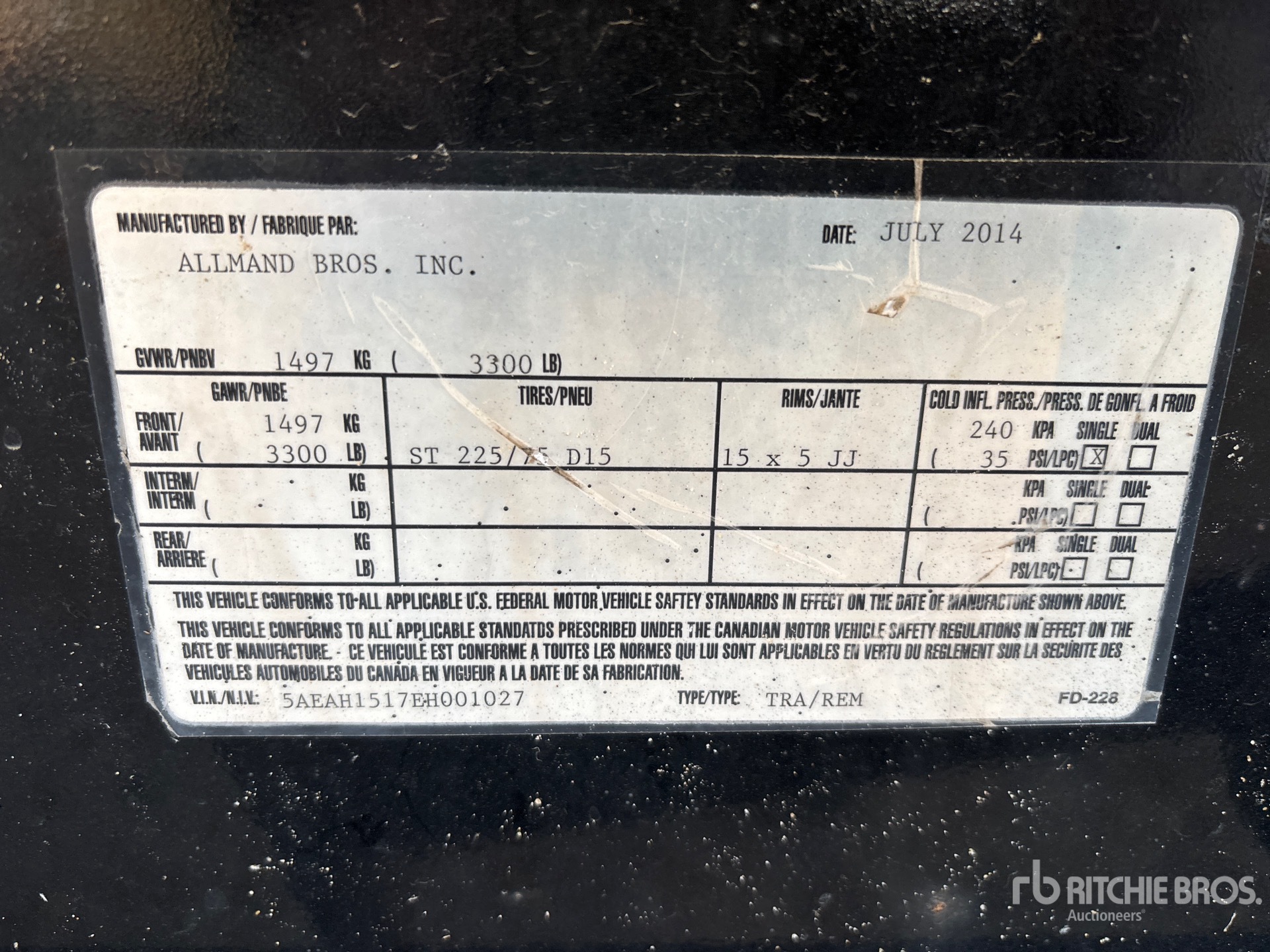 General Appearance with Serial Number / VIN