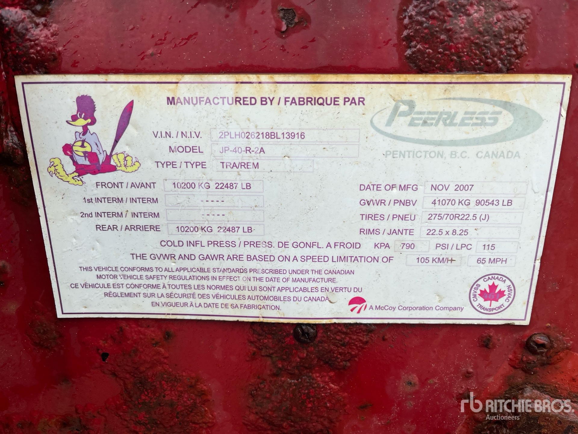 General Appearance with Serial Number / VIN