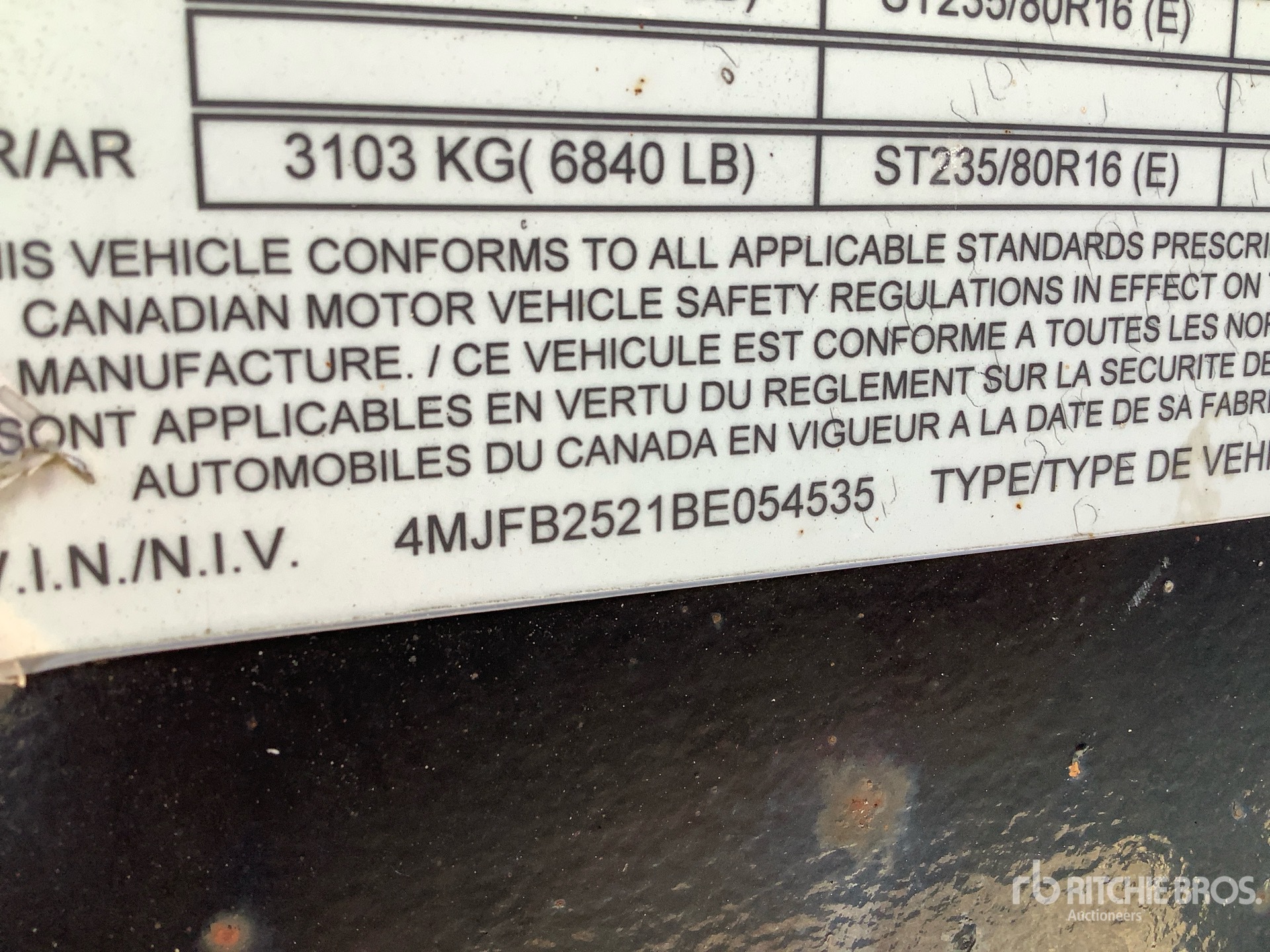 General Appearance with Serial Number / VIN
