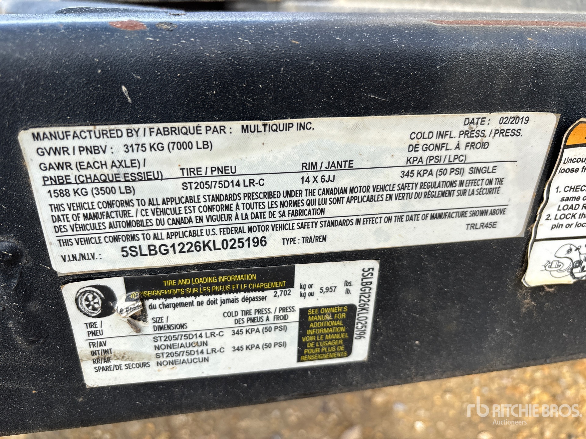 General Appearance with Serial Number / VIN