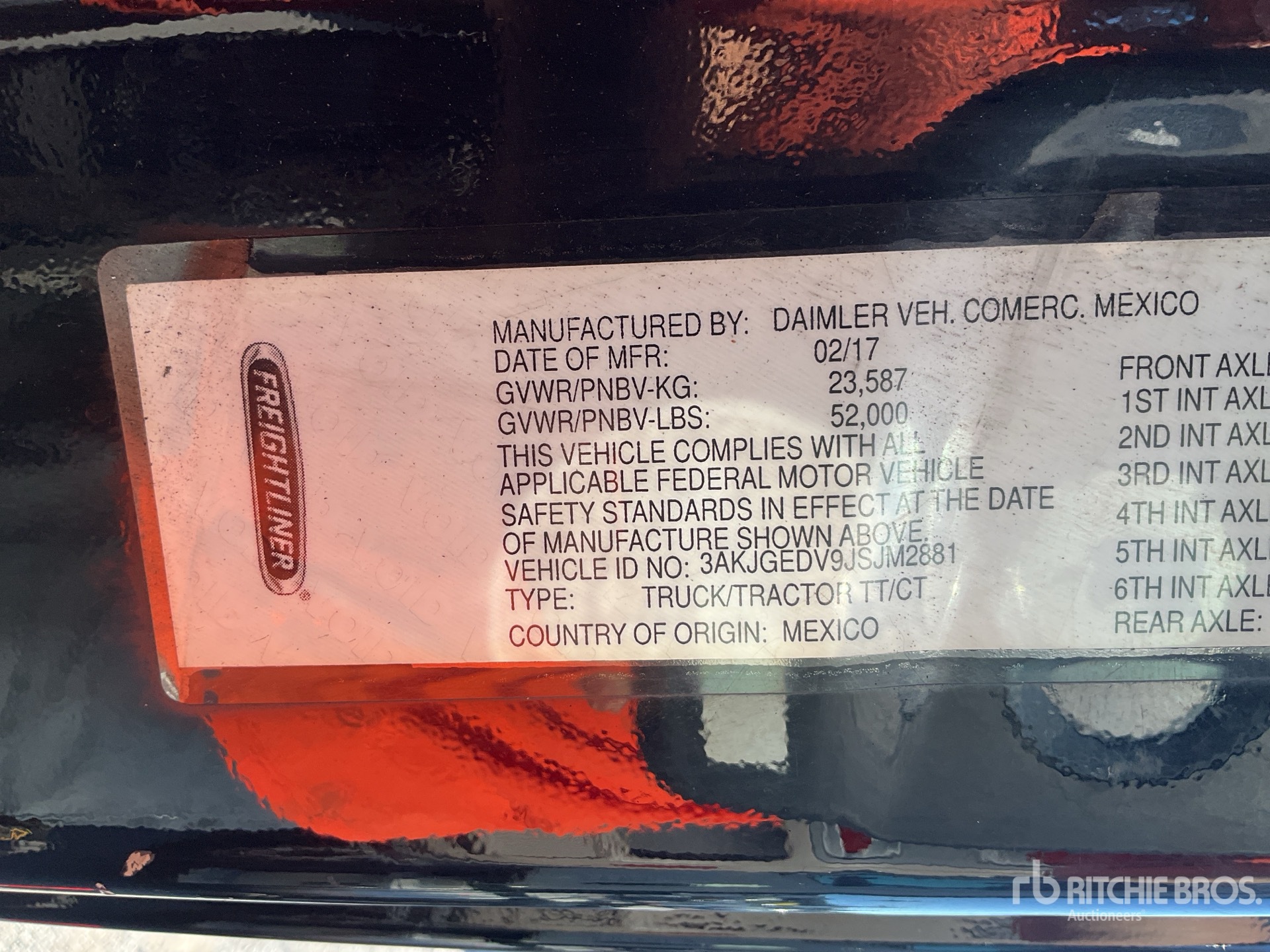 General Appearance with Serial Number / VIN