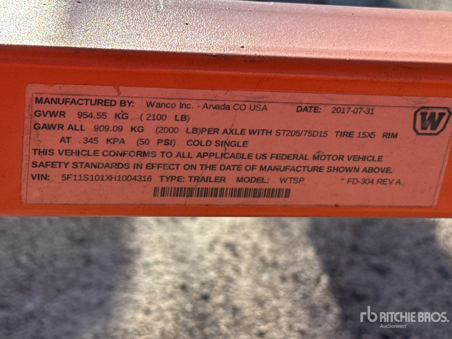 General Appearance with Serial Number / VIN