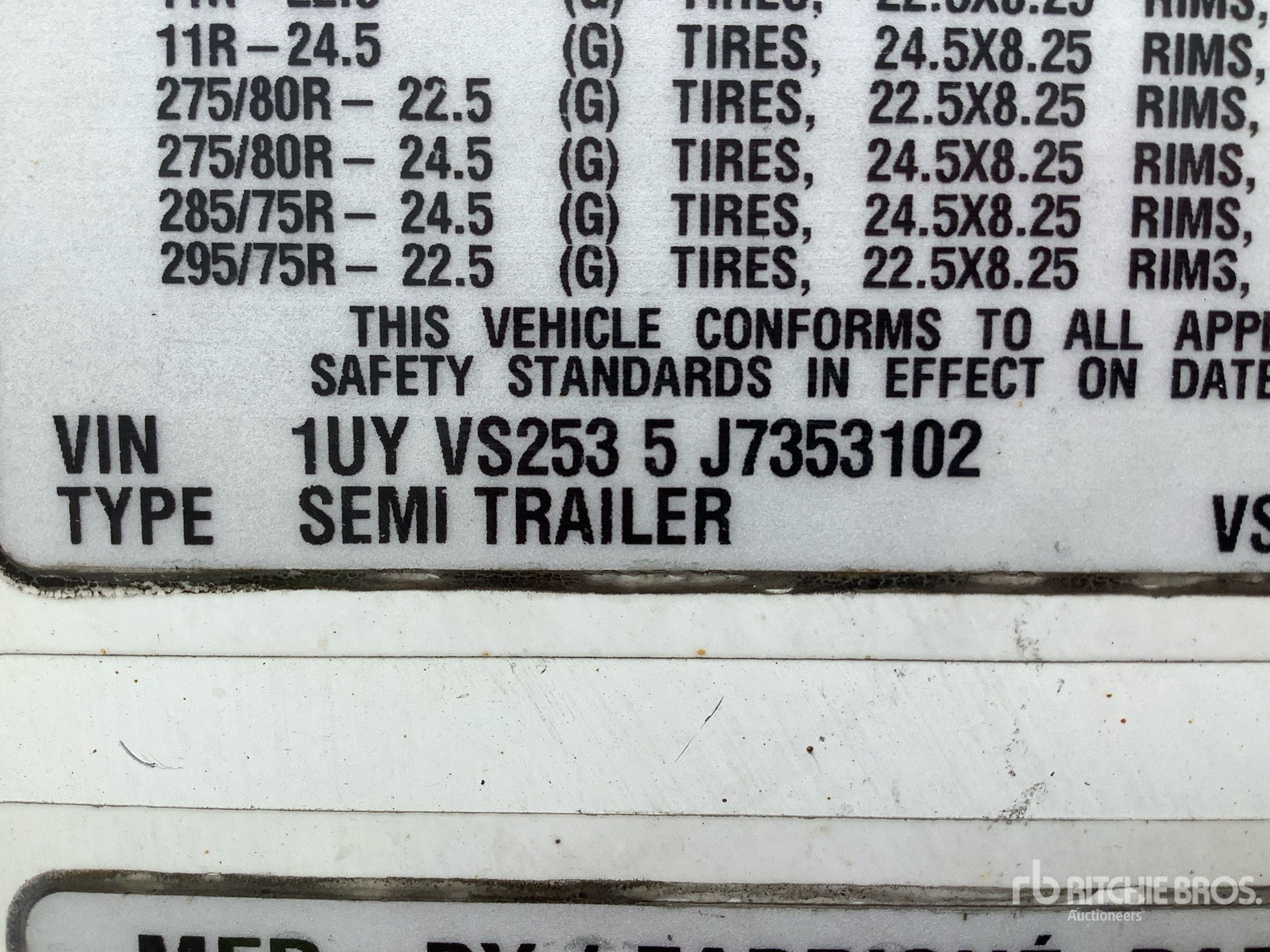 General Appearance with Serial Number / VIN
