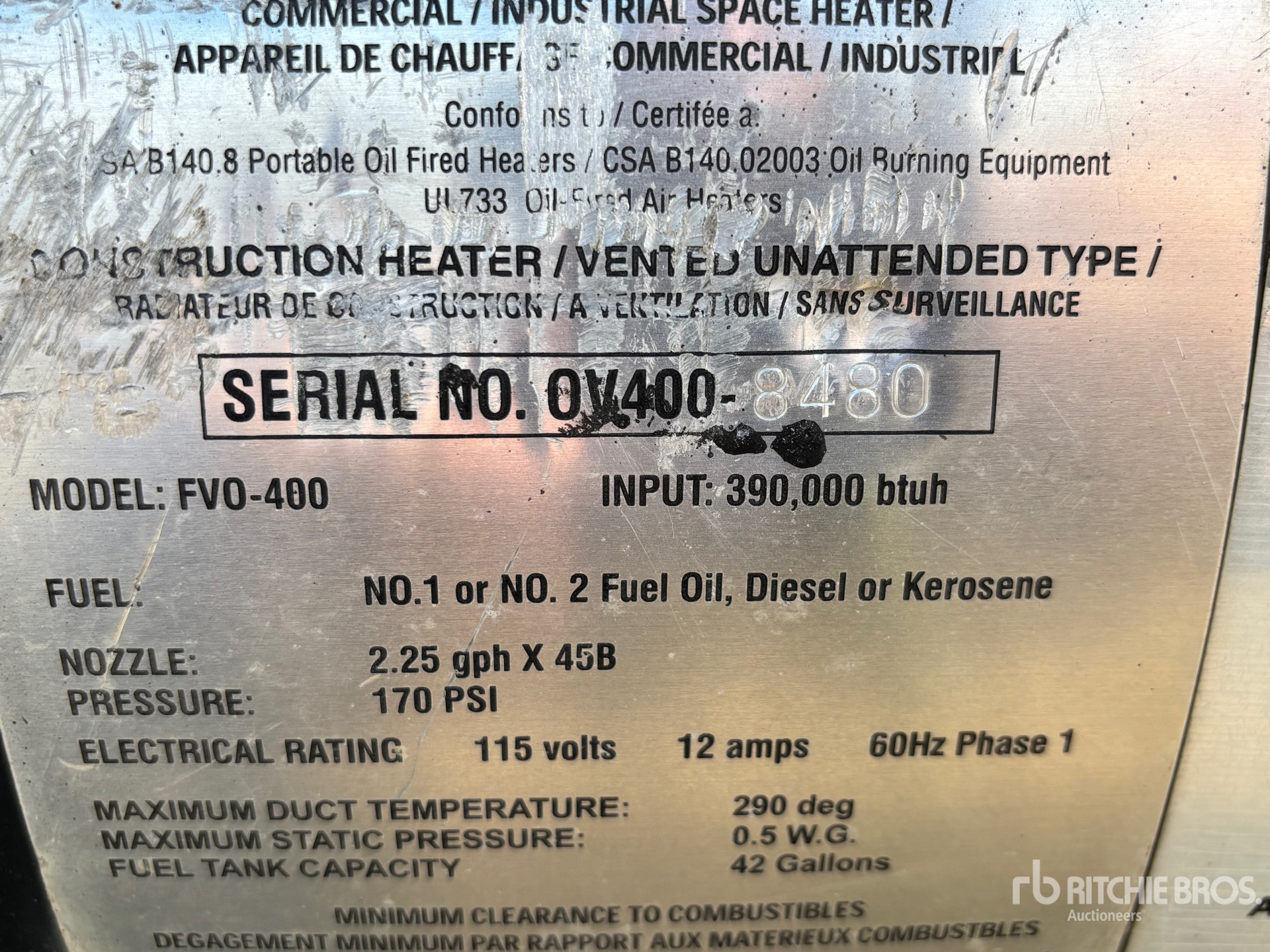 General Appearance with Serial Number / VIN