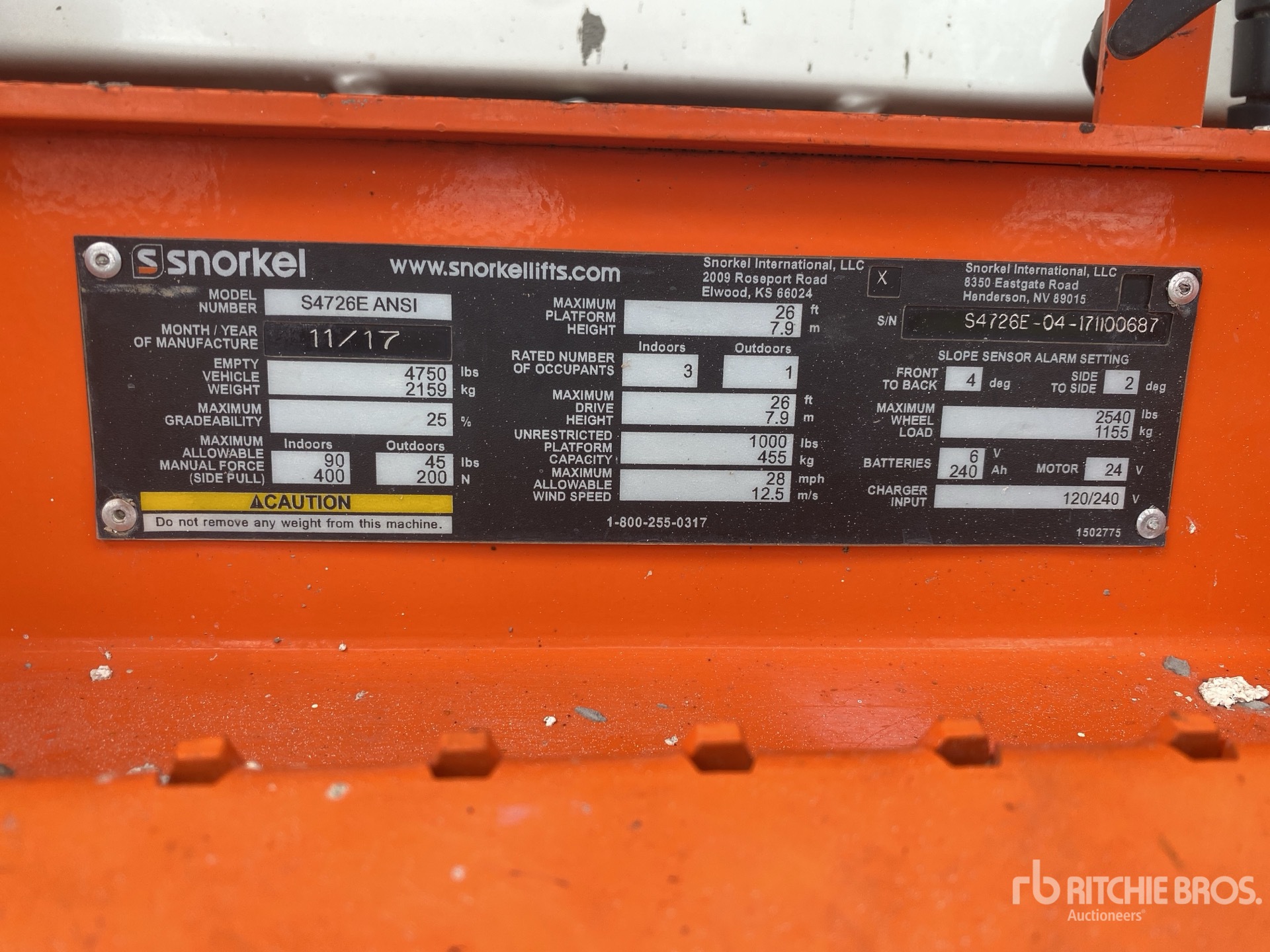 General Appearance with Serial Number / VIN