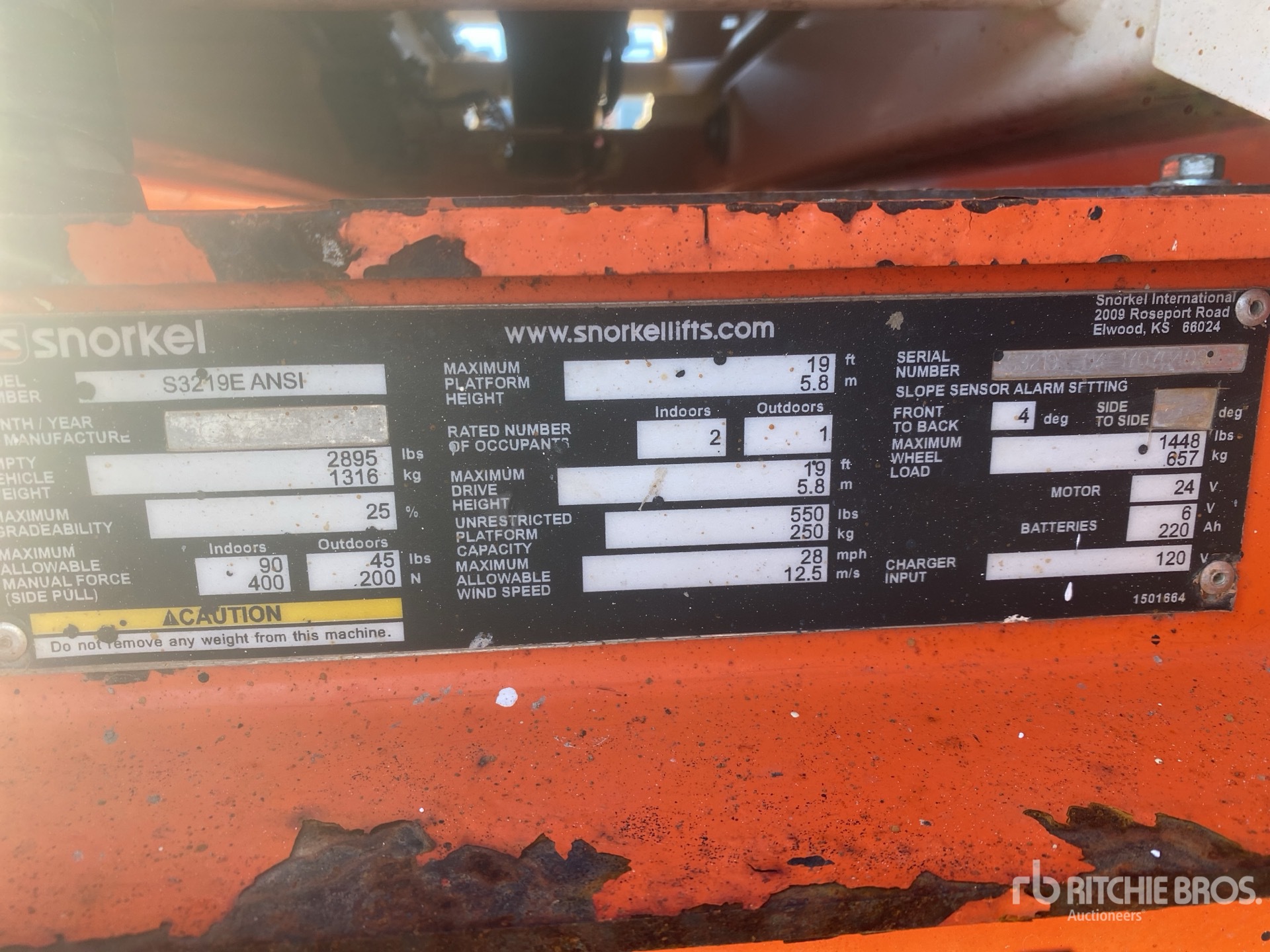 ELEVADOR TIJERA 2017 SNORKEL S3219E