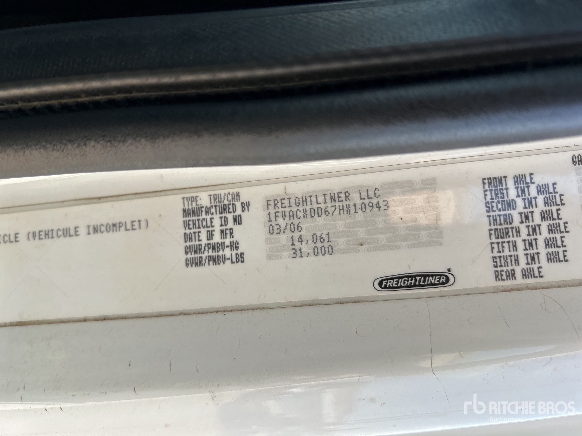 General Appearance with Serial Number / VIN
