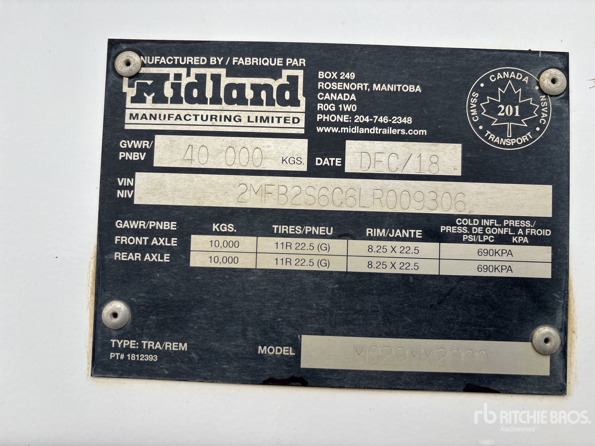 General Appearance with Serial Number / VIN