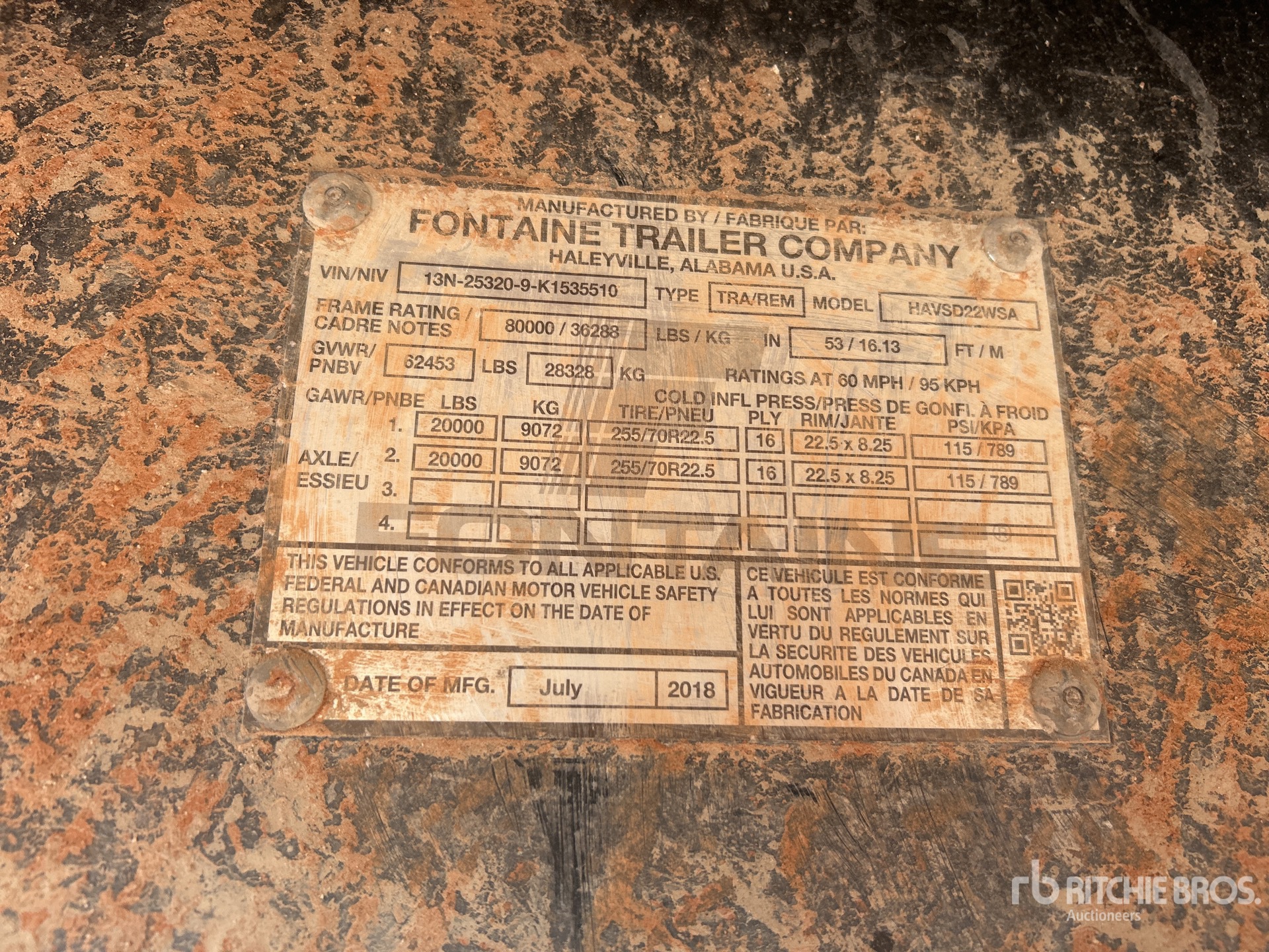 General Appearance with Serial Number / VIN