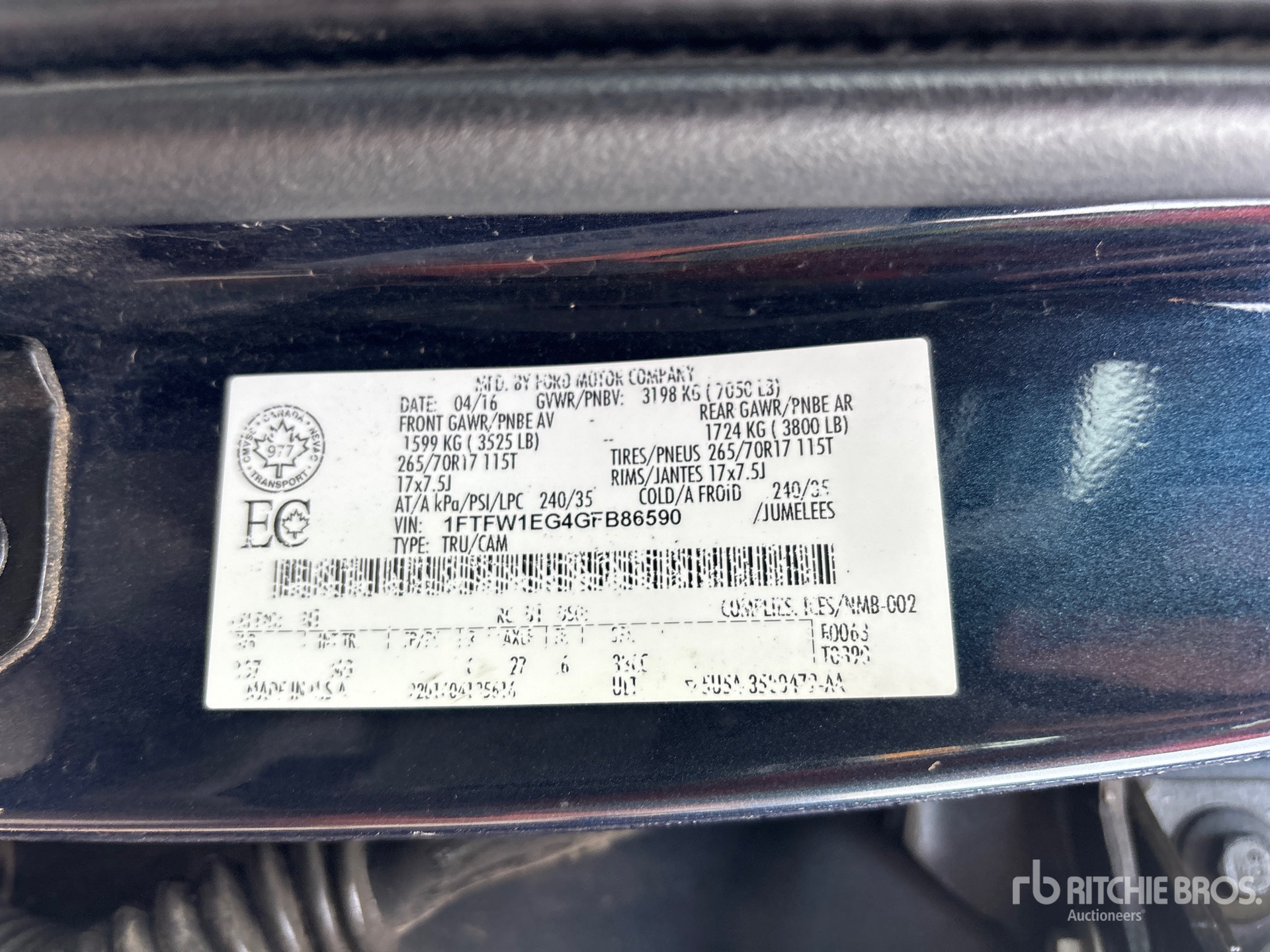 General Appearance with Serial Number / VIN