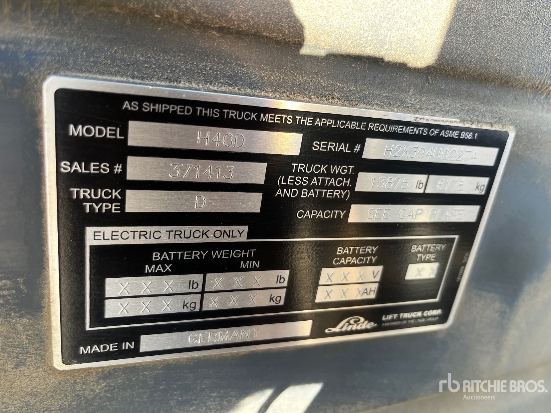 General Appearance with Serial Number / VIN