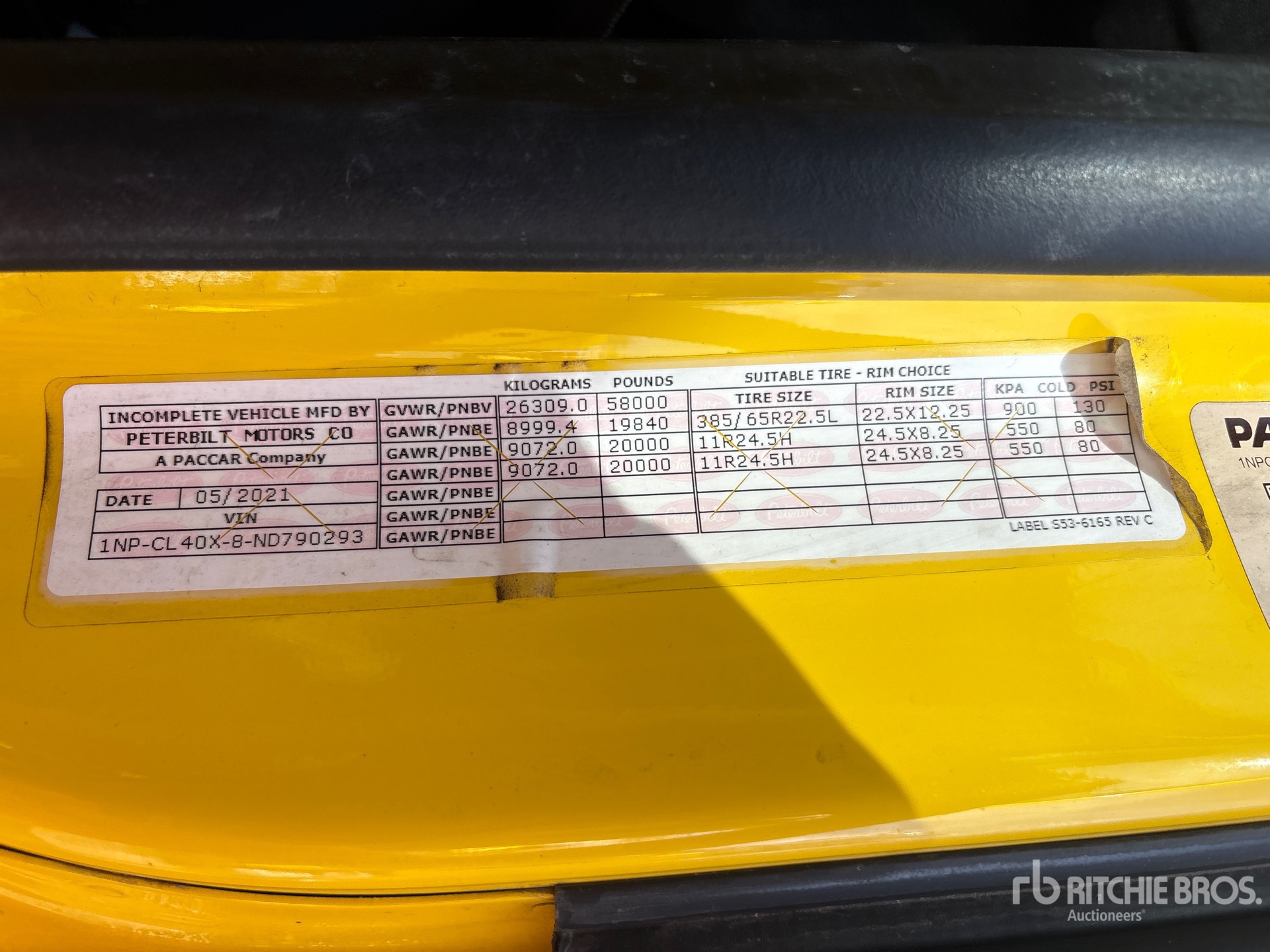 General Appearance with Serial Number / VIN