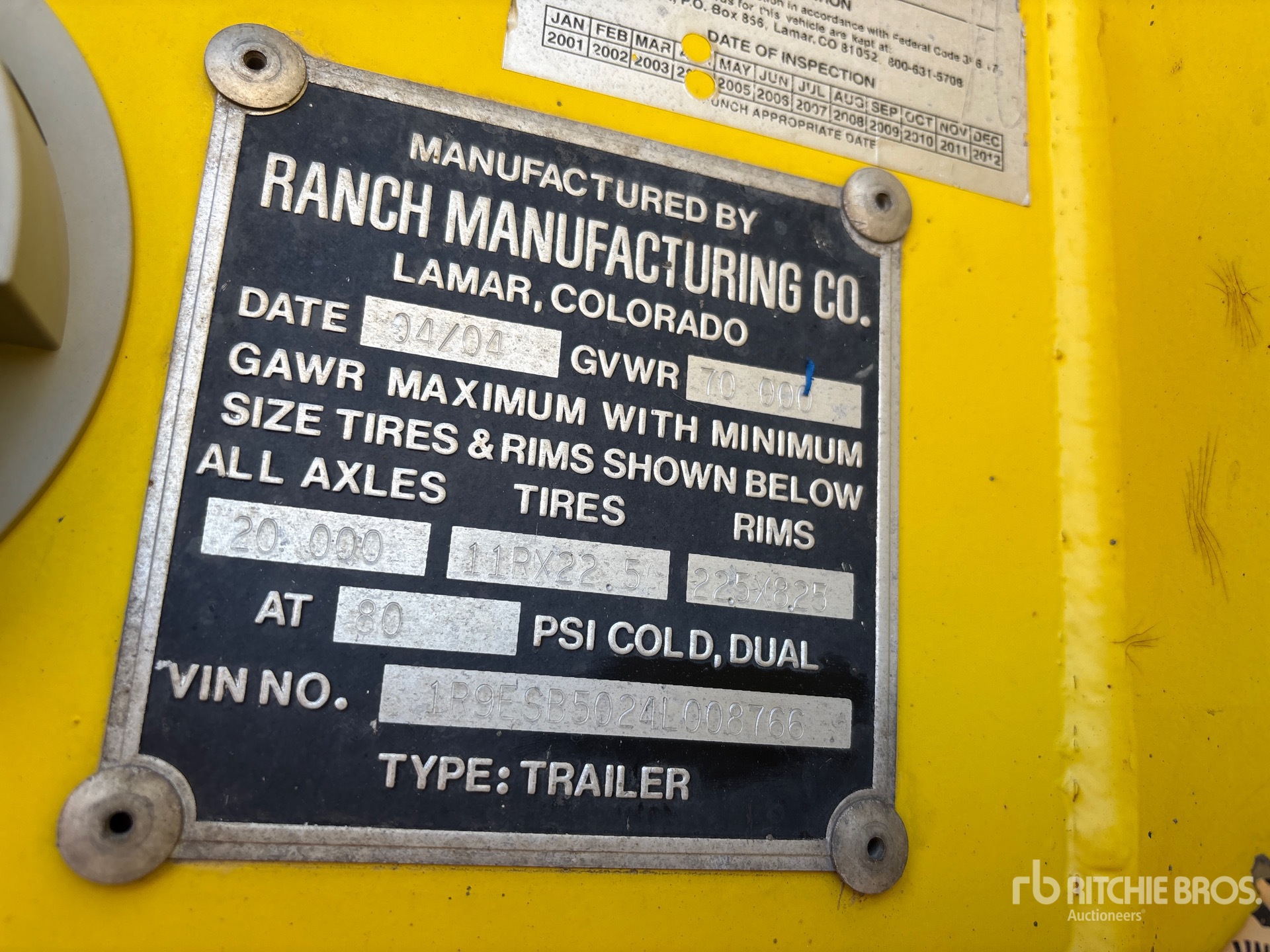 General Appearance with N.º de serie/VIN