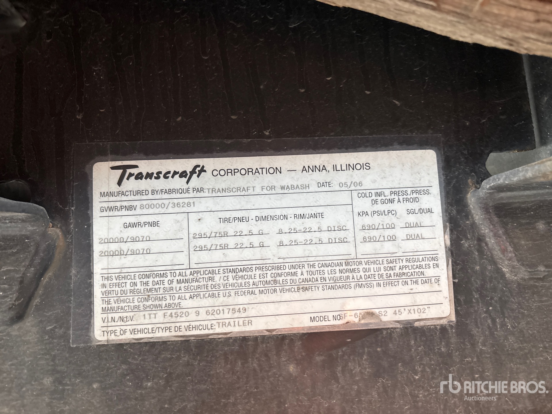 General Appearance with Serial Number / VIN