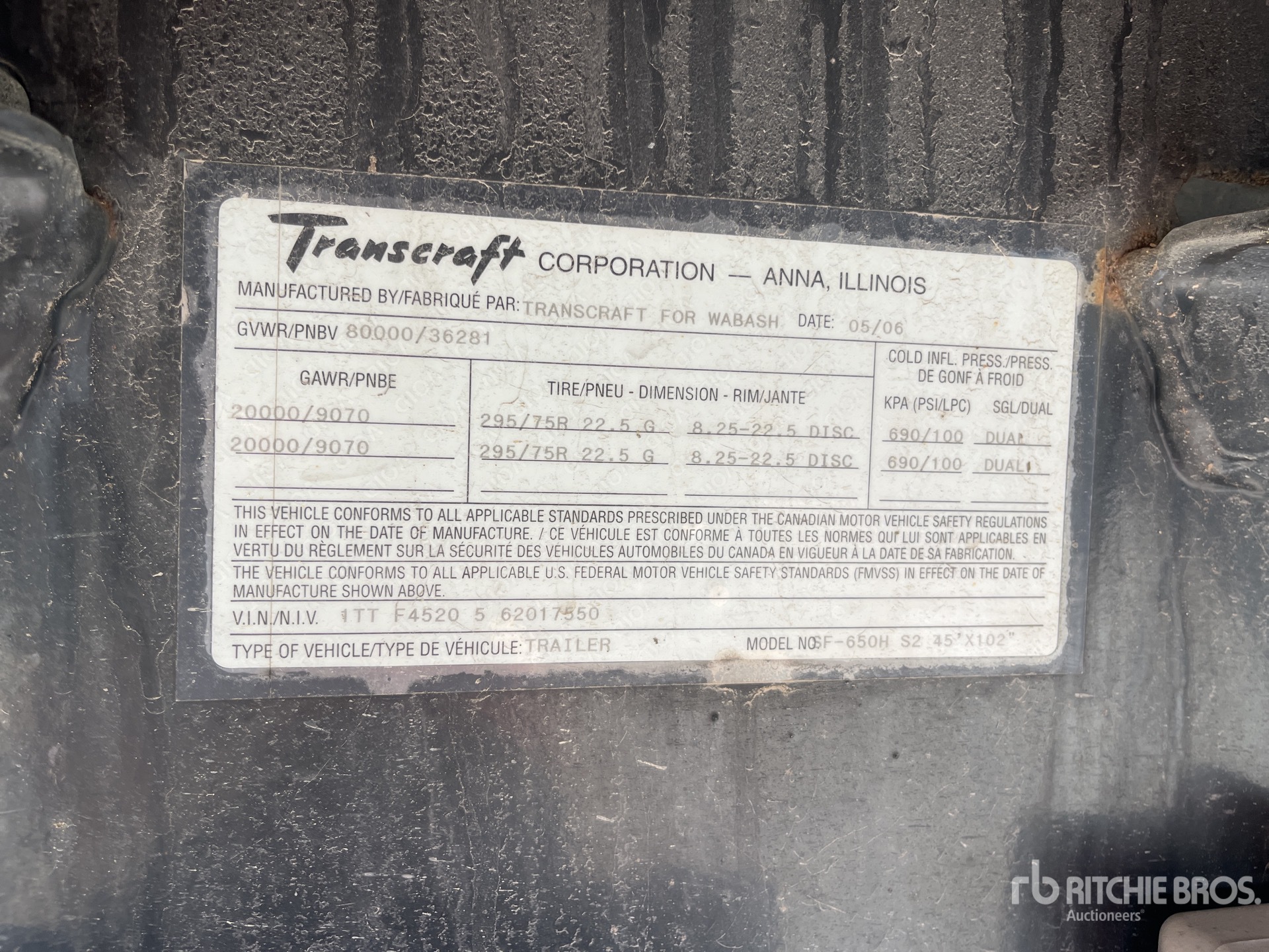 General Appearance with Serial Number / VIN