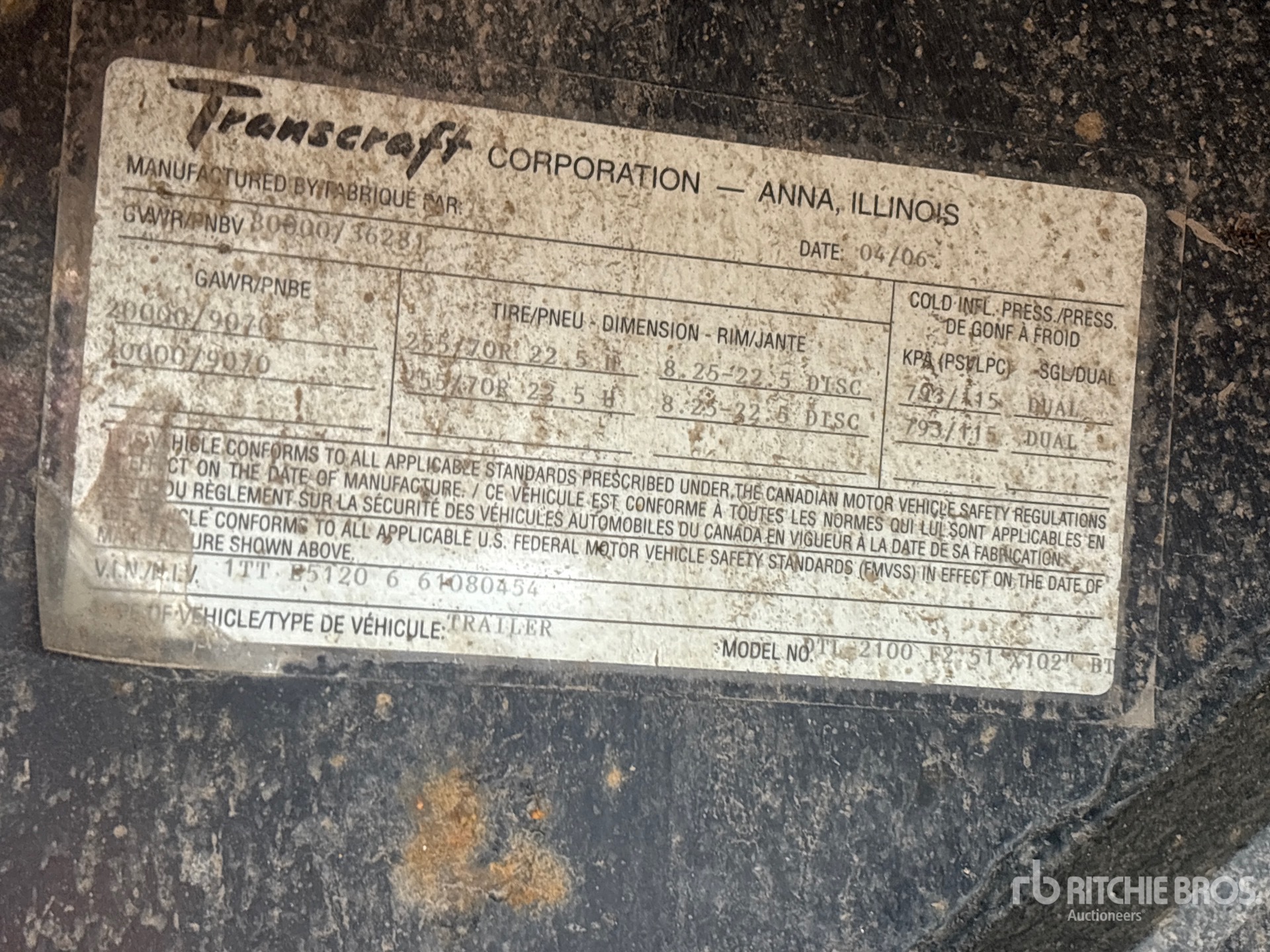 General Appearance with N.º de serie/VIN