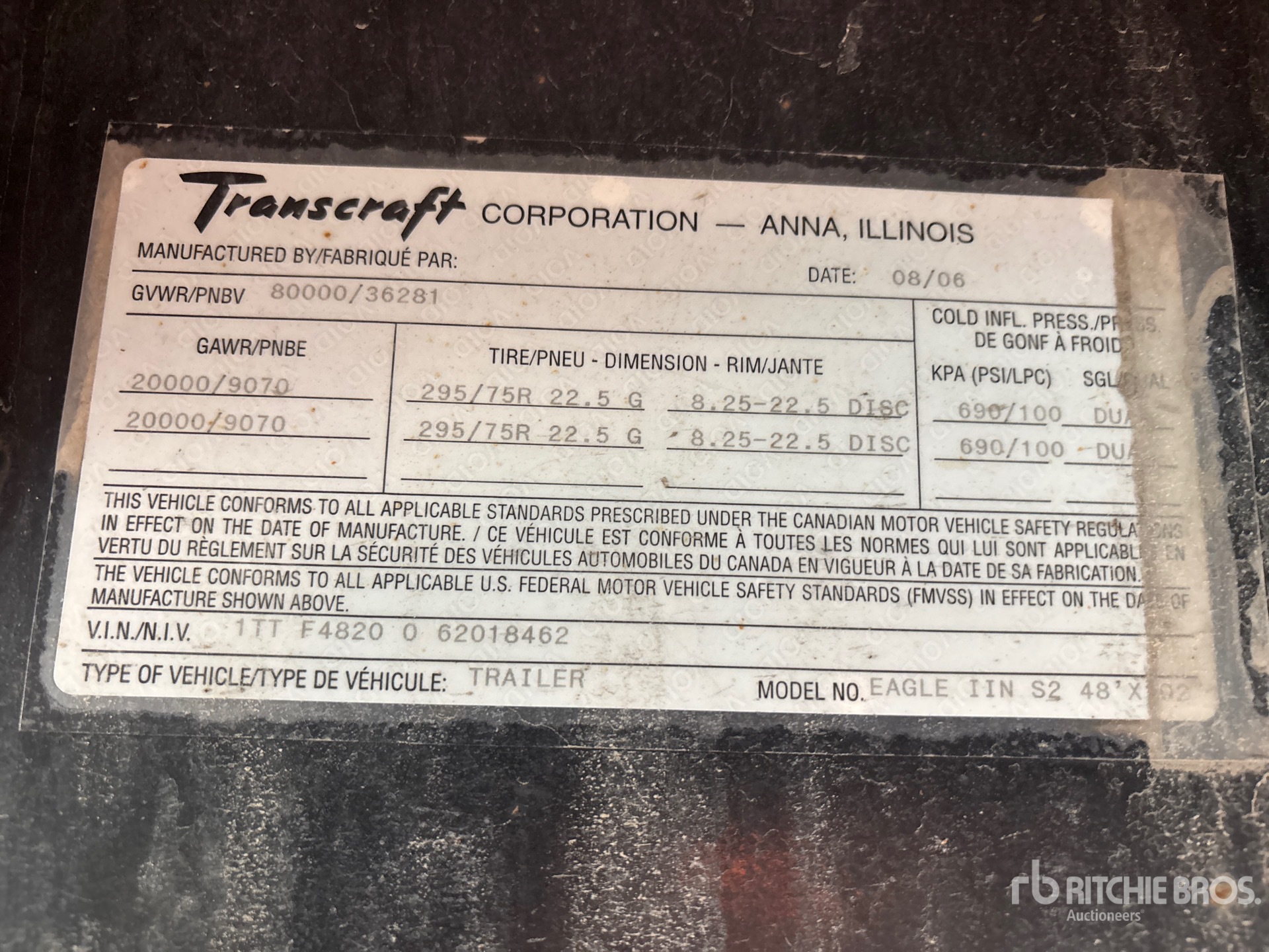 General Appearance with Serial Number / VIN