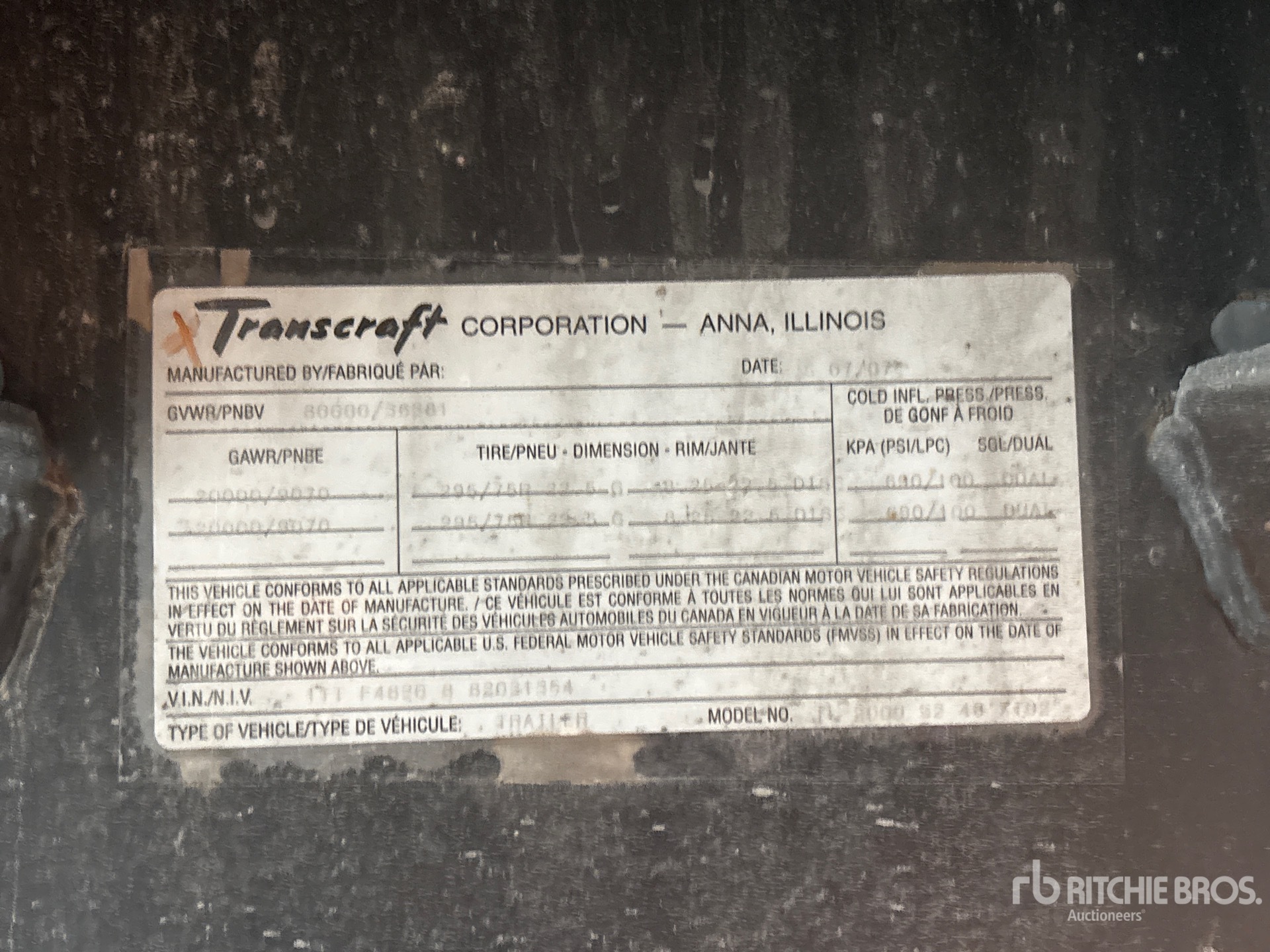 General Appearance with N.º de serie/VIN