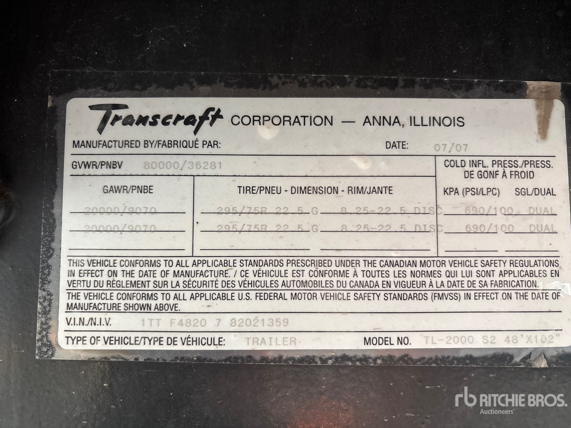 General Appearance with Numer seryjny/numer identyfikacyjny pojazdu