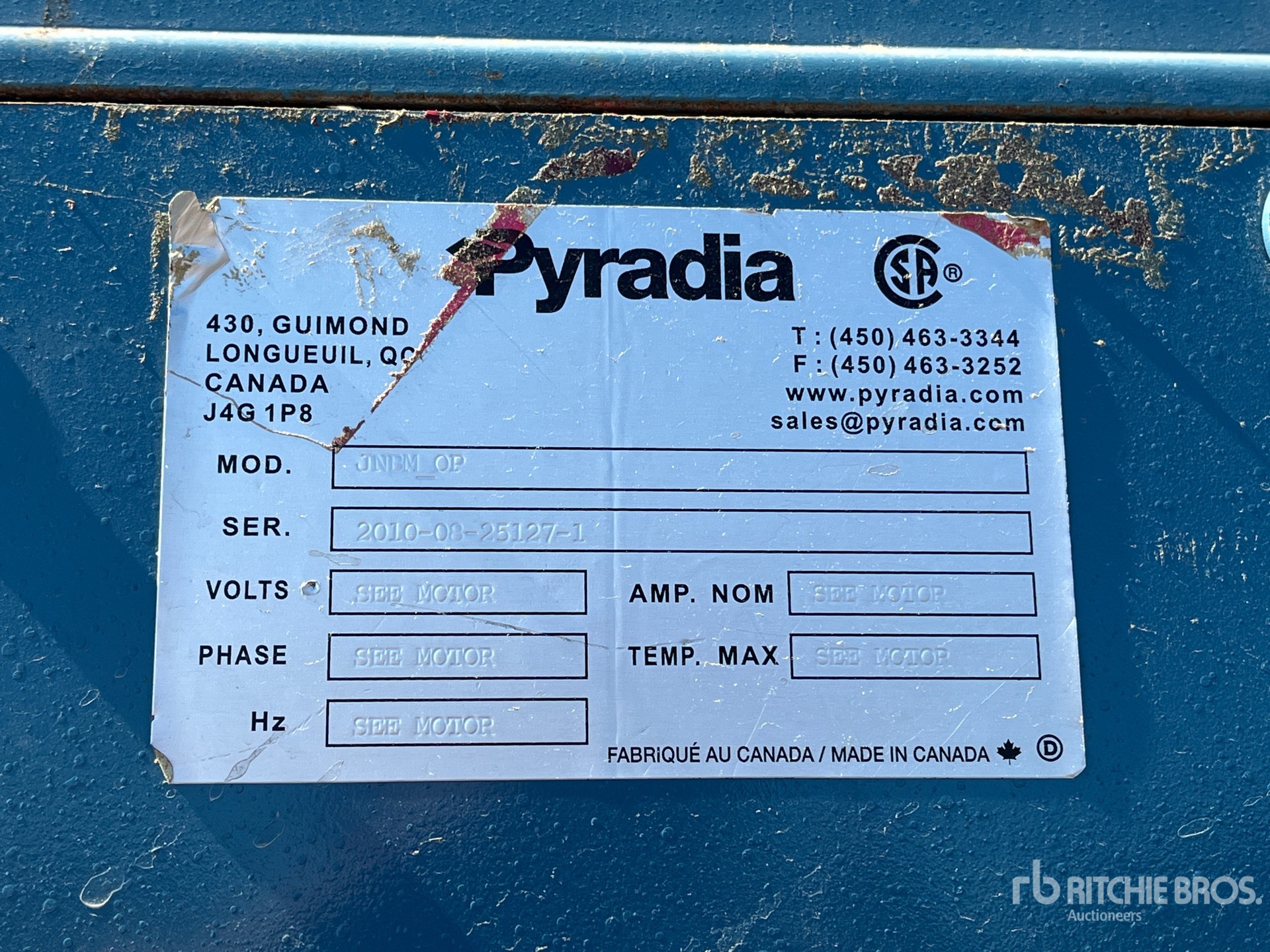 General Appearance with Serial Number / VIN