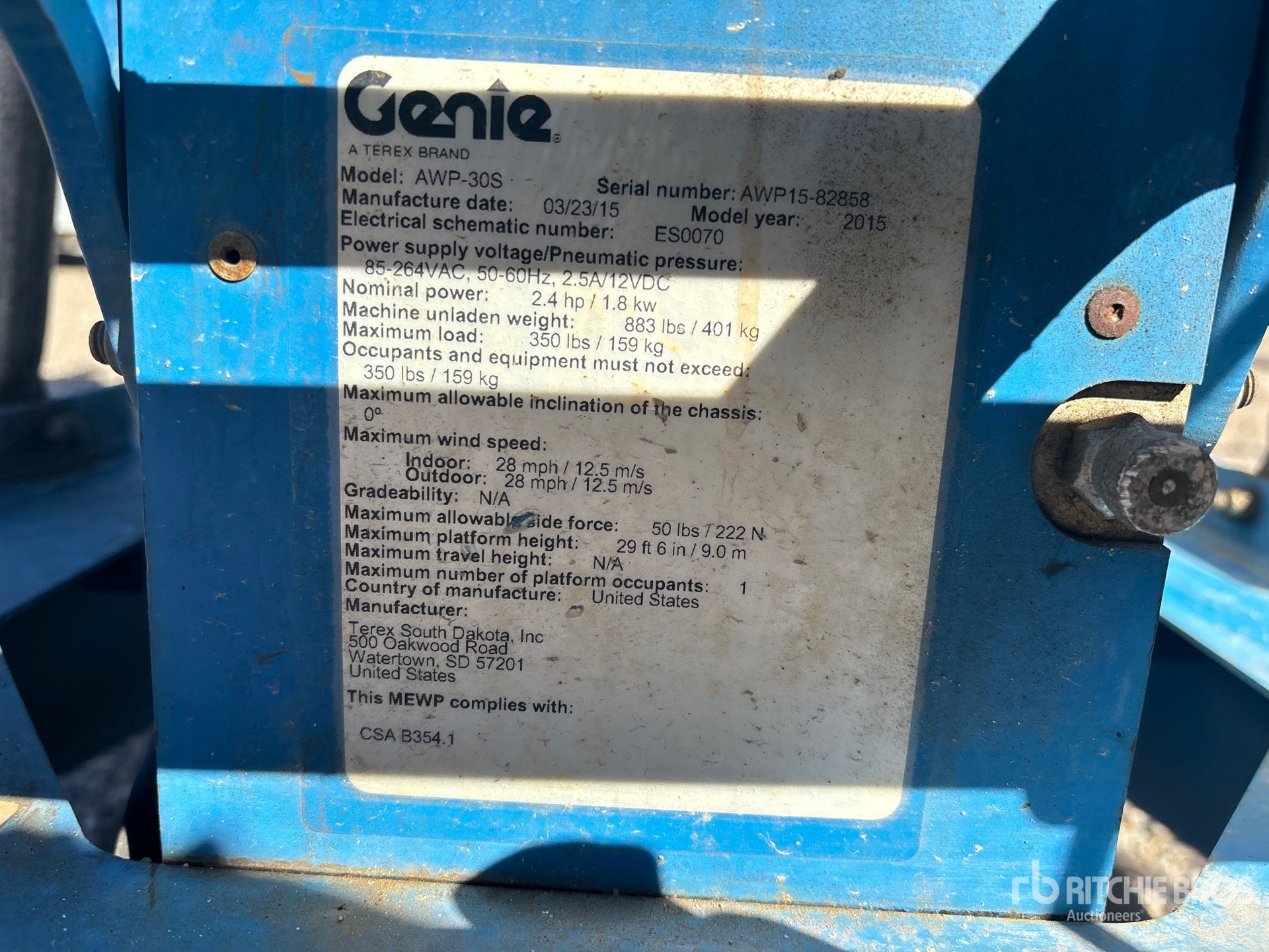 General Appearance with Serial Number / VIN