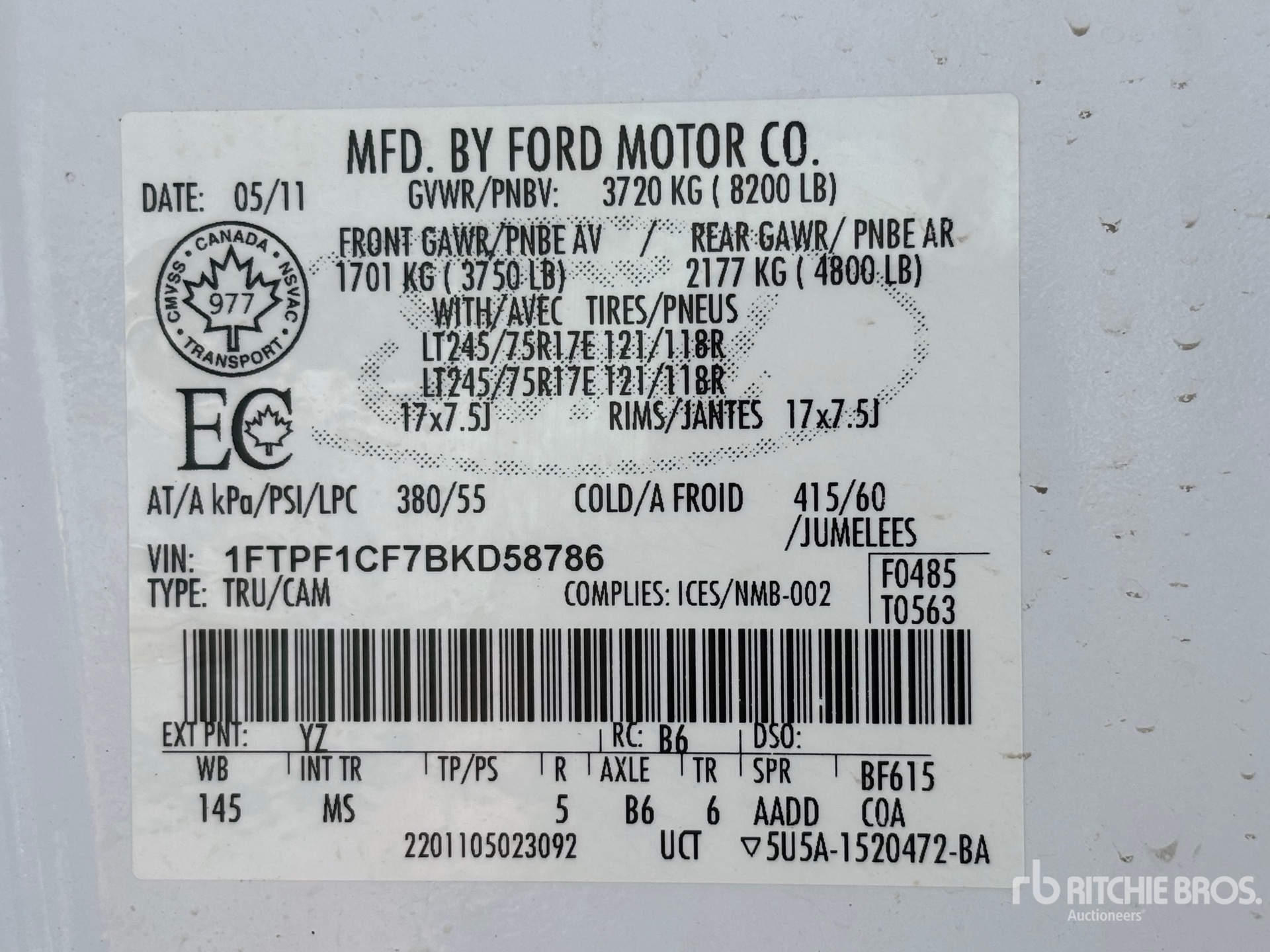 General Appearance with Second Serial Number/VIN Photo