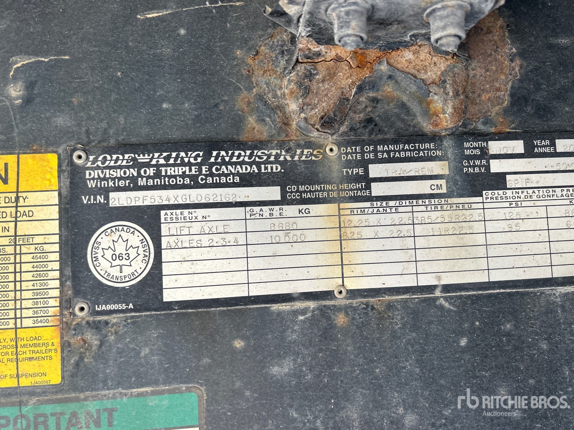 General Appearance with Serial Number / VIN