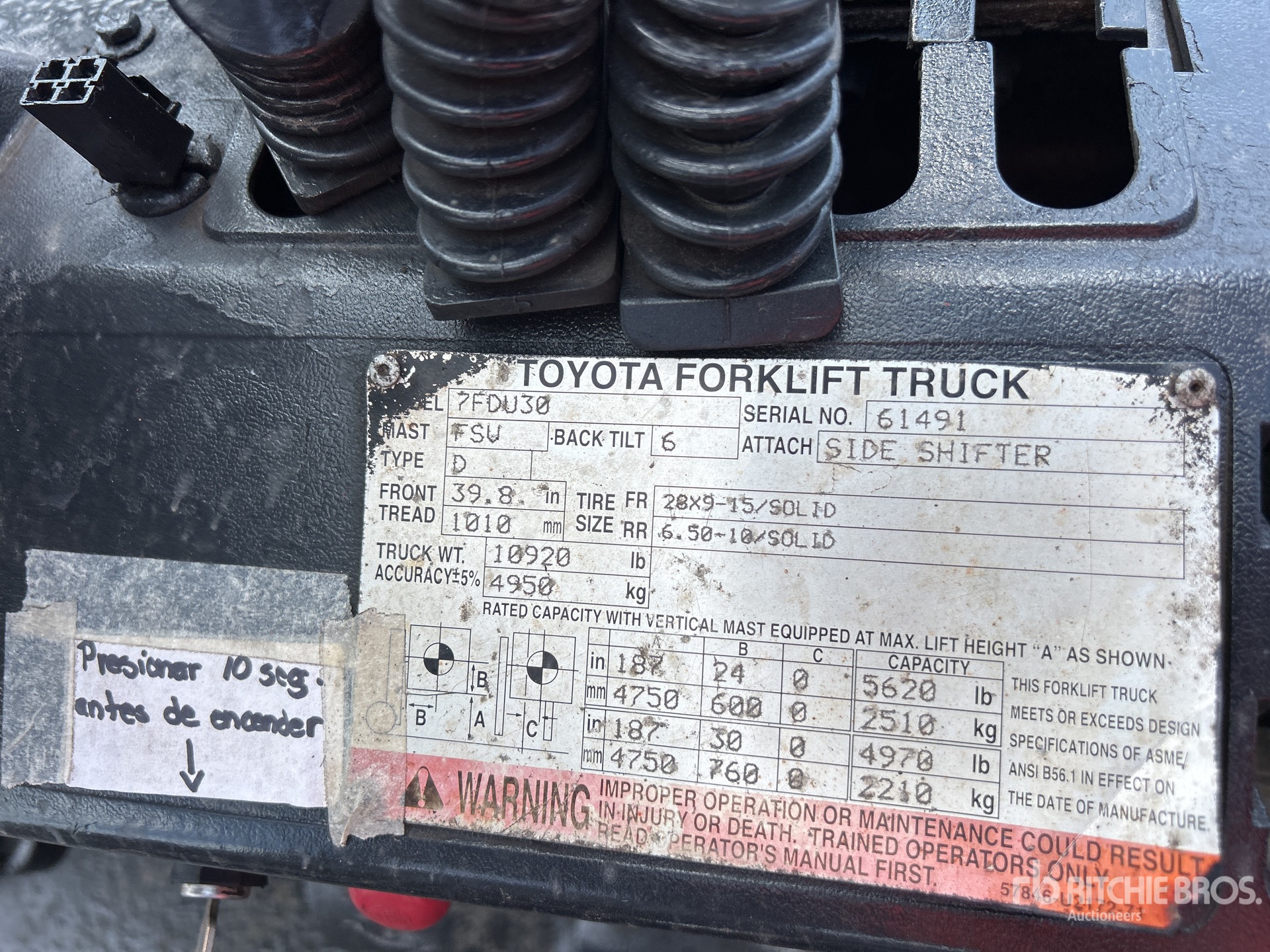 MONTACARGAS 2004 TOYOTA 7FDU30
