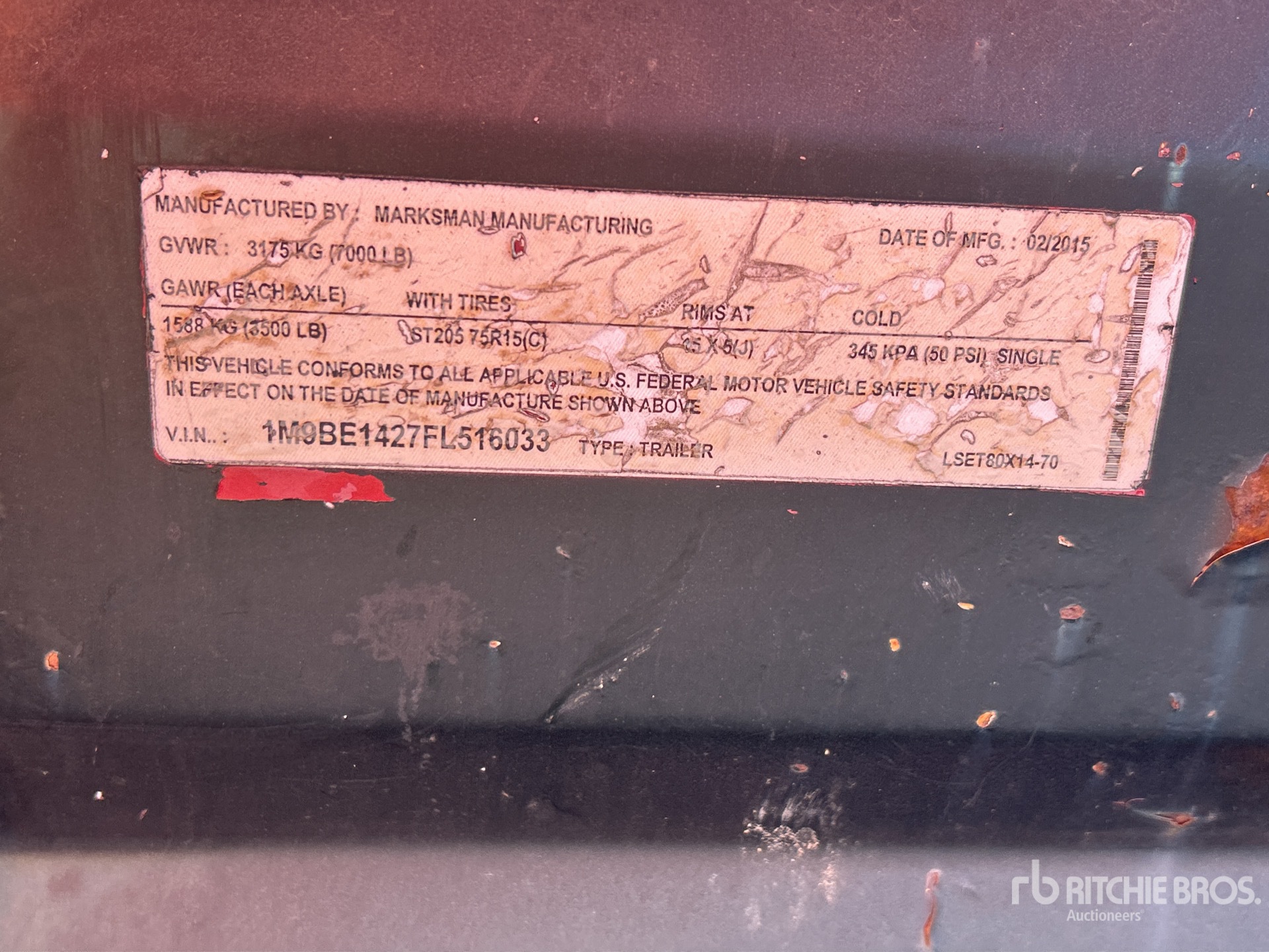 General Appearance with Serial Number / VIN