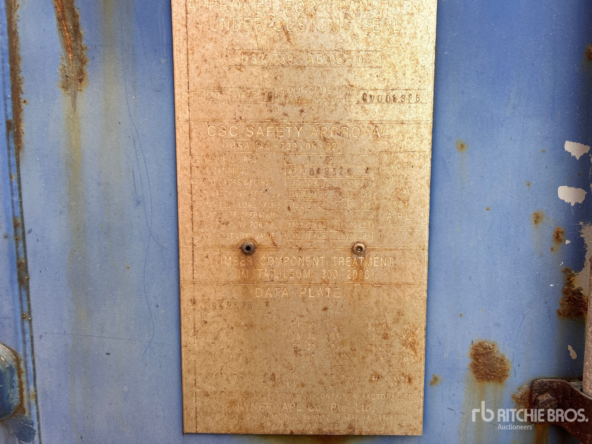 General Appearance with Serial Number / VIN