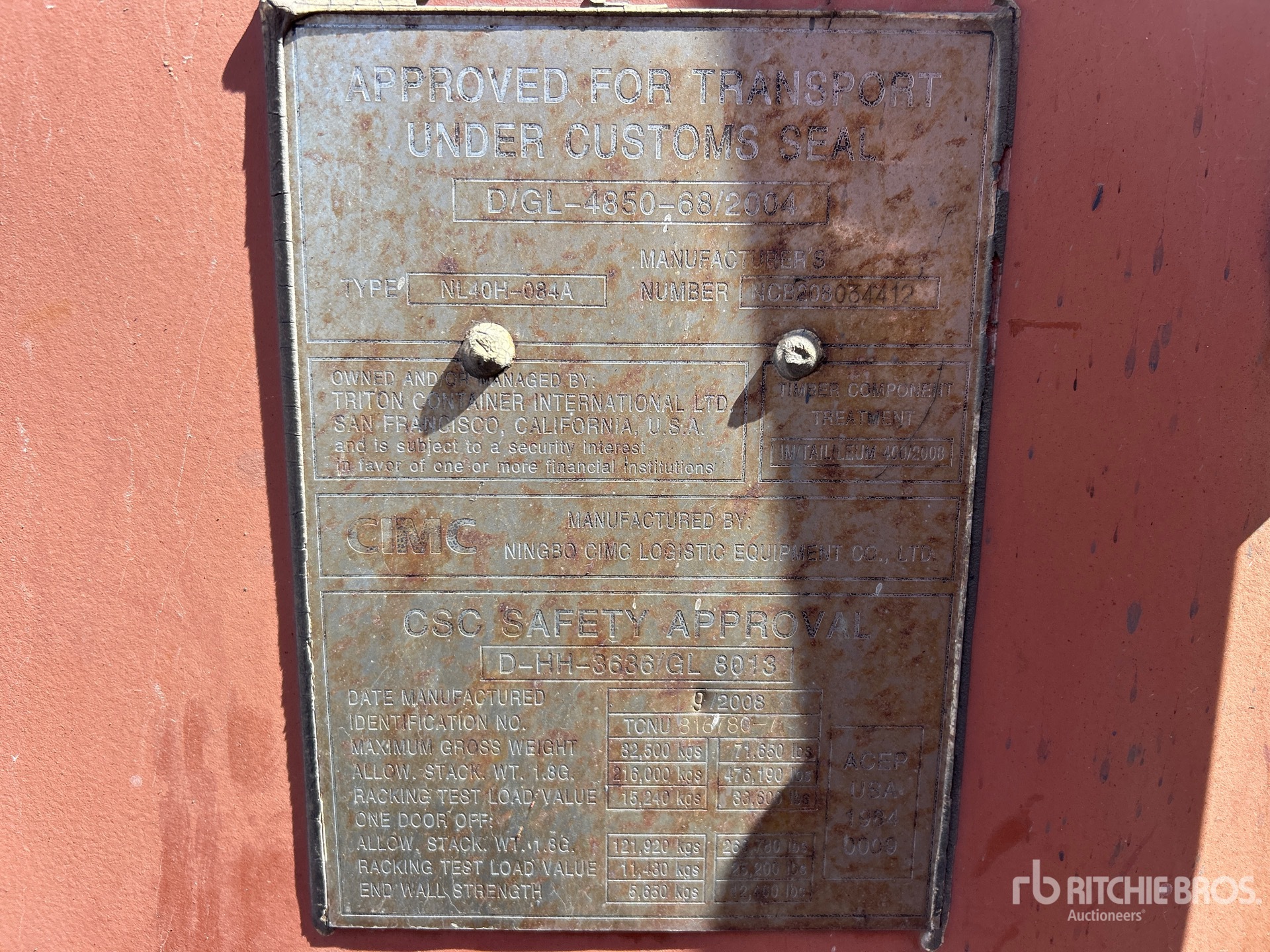 General Appearance with Serial Number / VIN