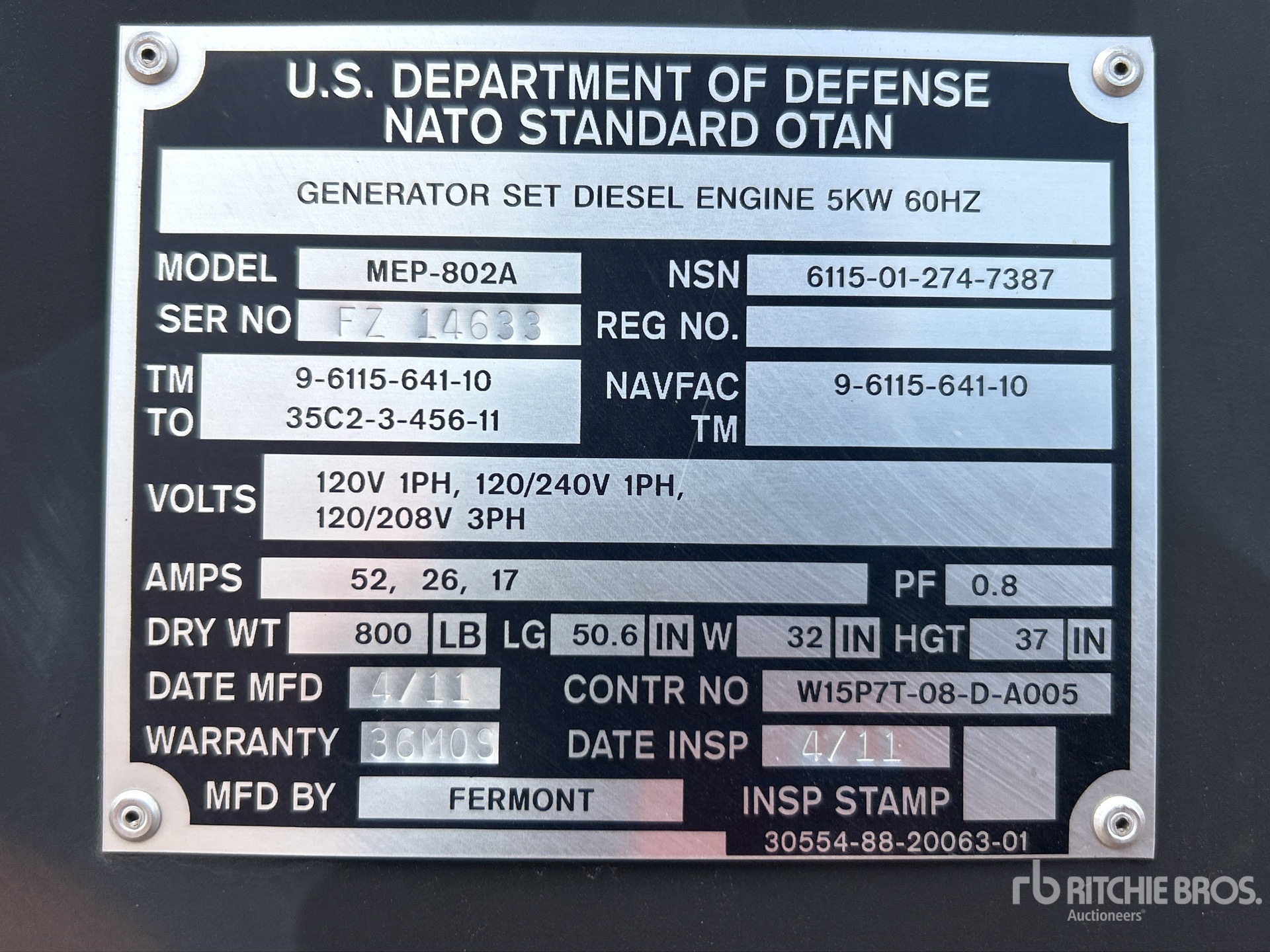 General Appearance with Serial Number / VIN