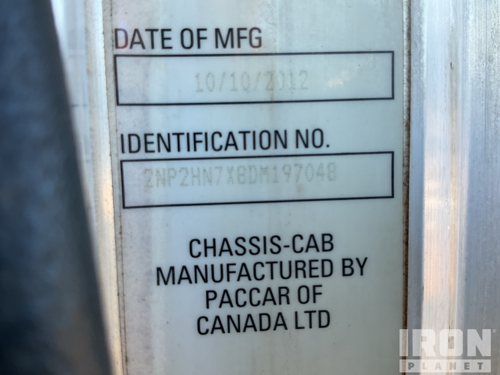 General Appearance with Serial Number / VIN