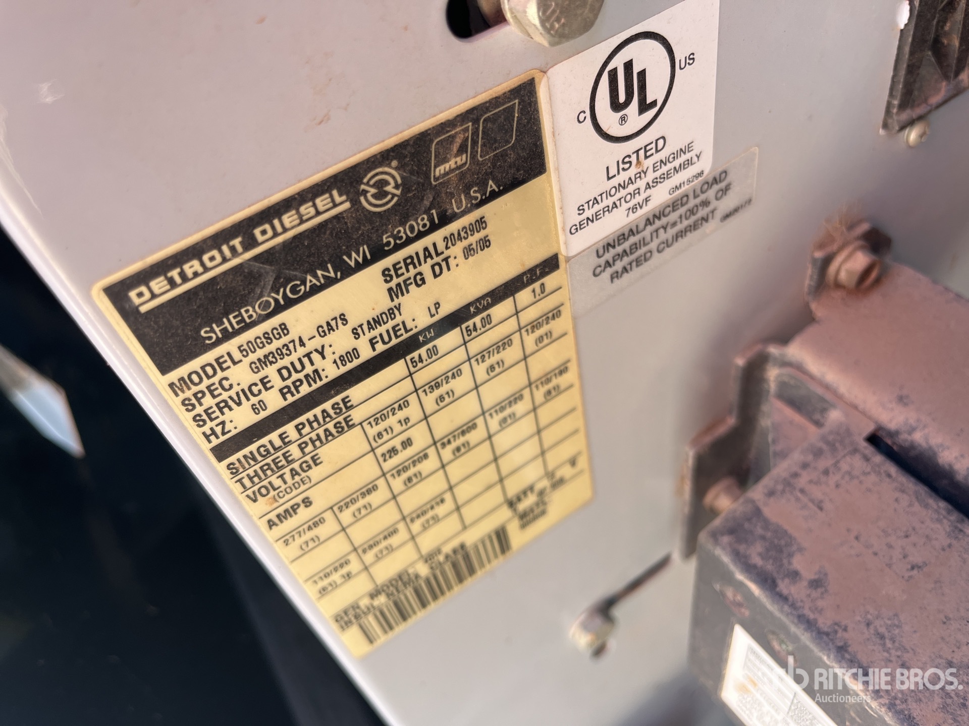 General Appearance with Serial Number / VIN