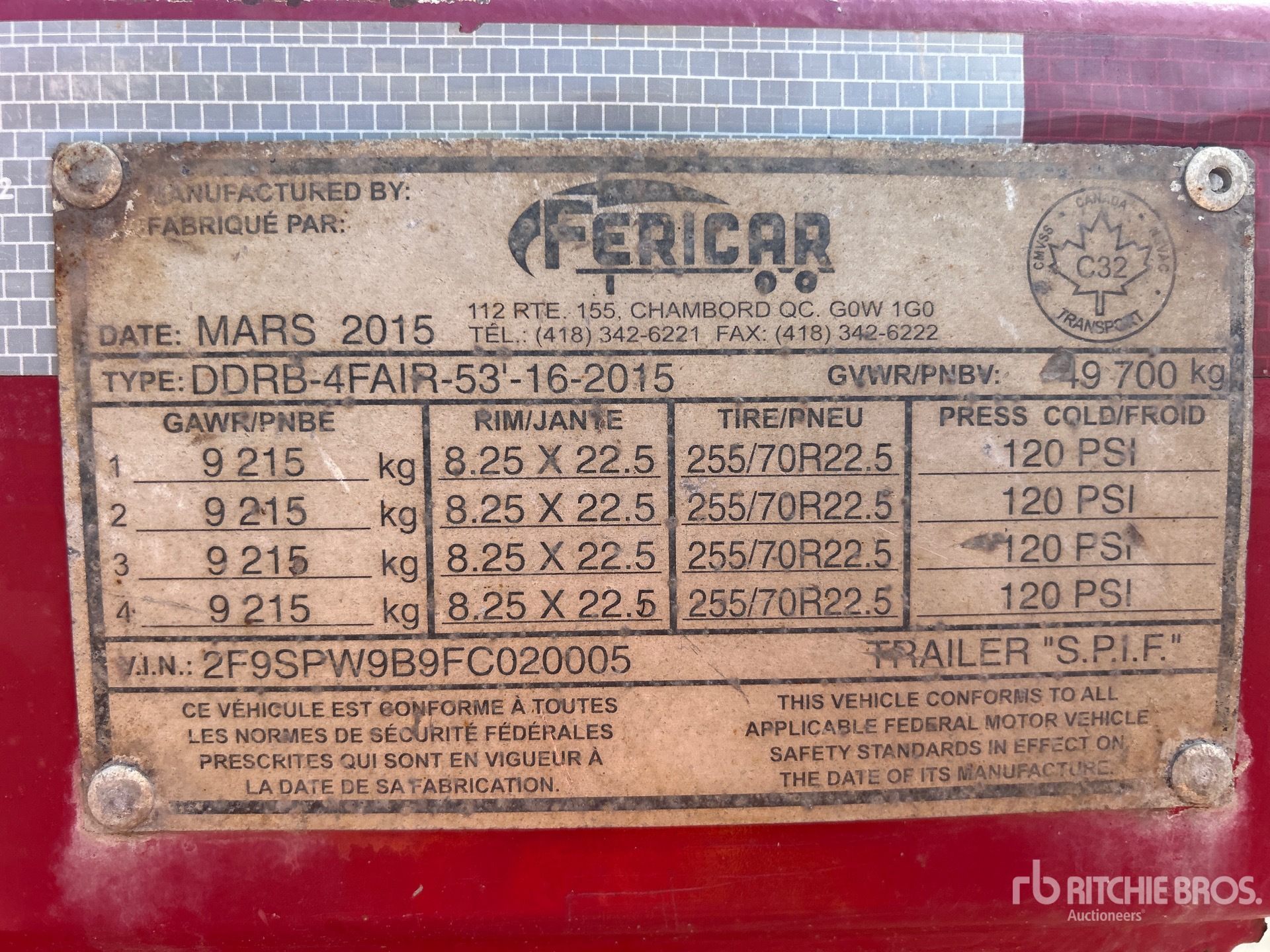 General Appearance with Serial Number / VIN